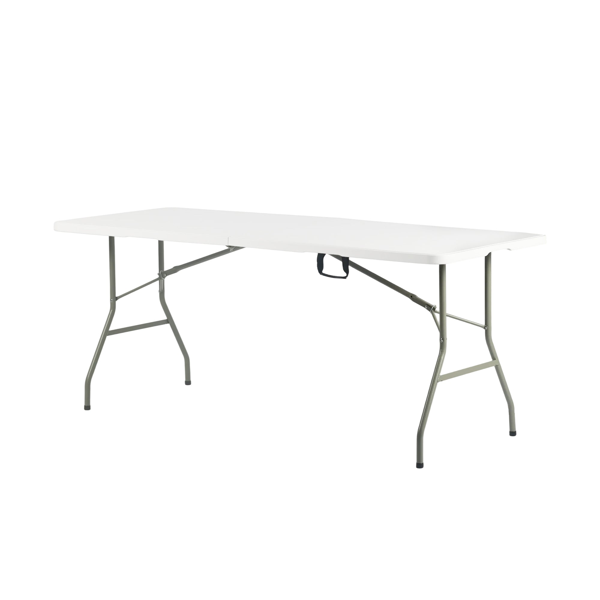 OUKAL 6 Foot Folding Outdoor Dining Table Portable HDPE White
