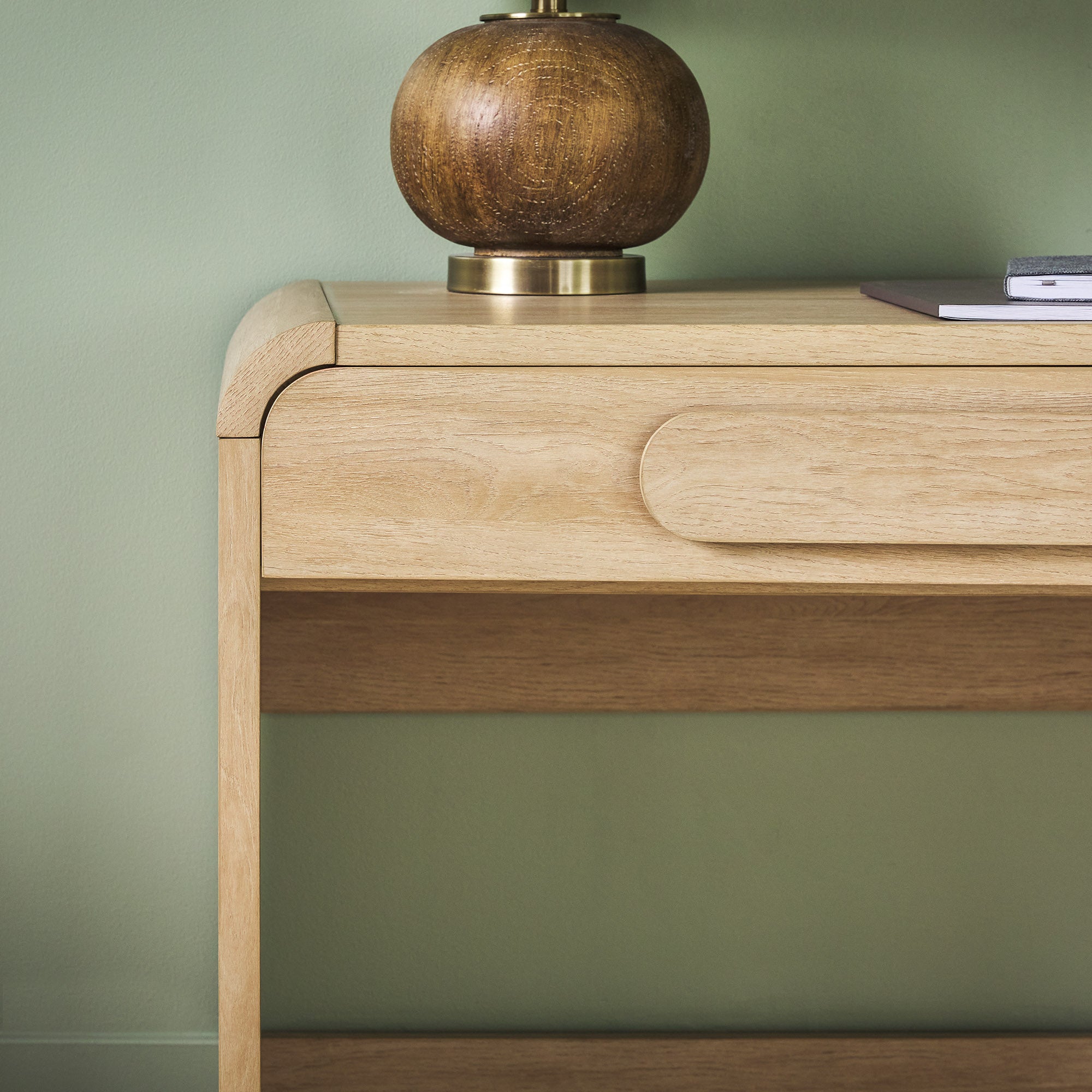 Odense Curved Wooden Desk with Drawers
