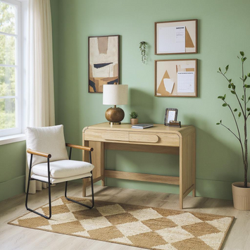 Odense Curved Wooden Desk with Drawers