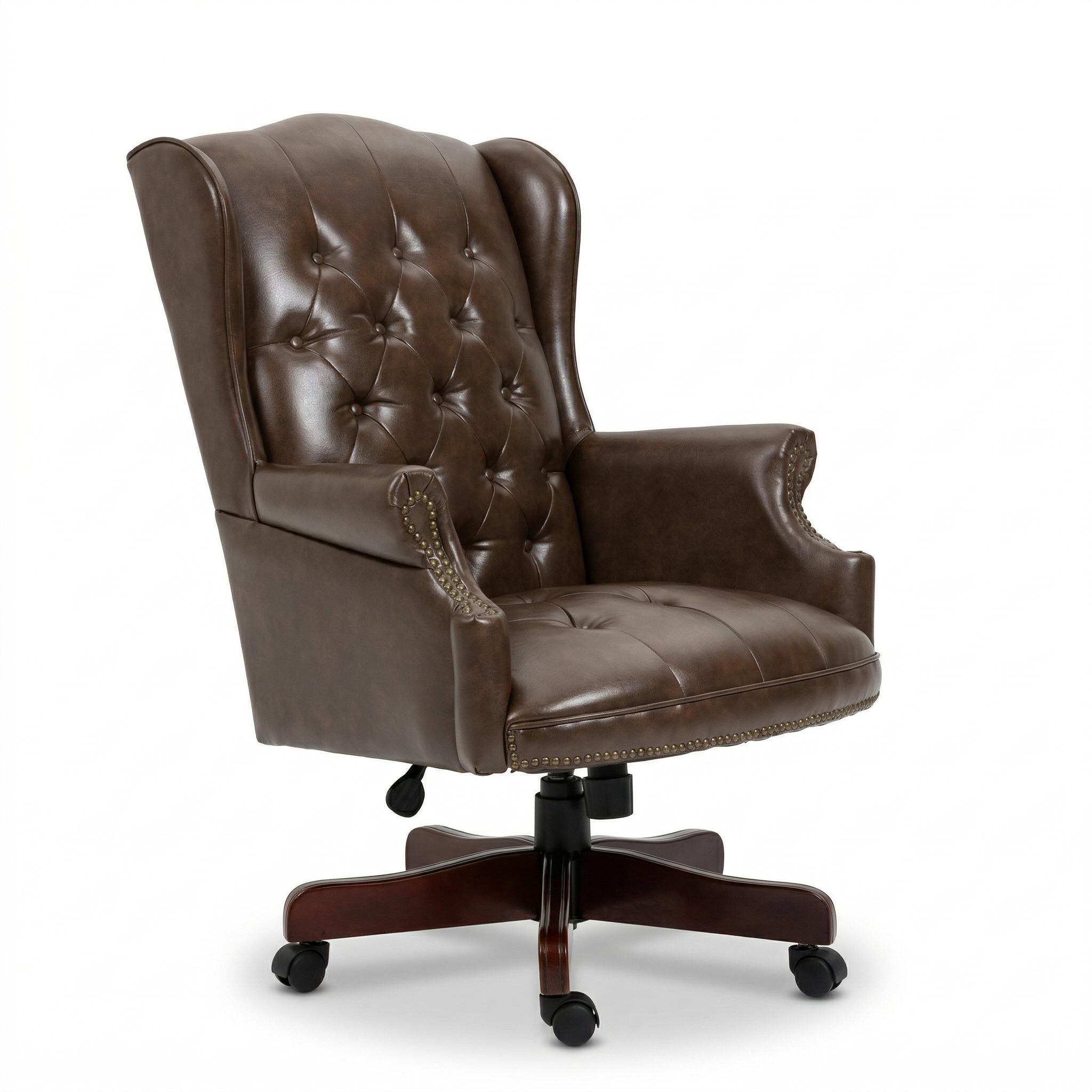 Orin Wingback Executive Office Chair with Tufted Leather