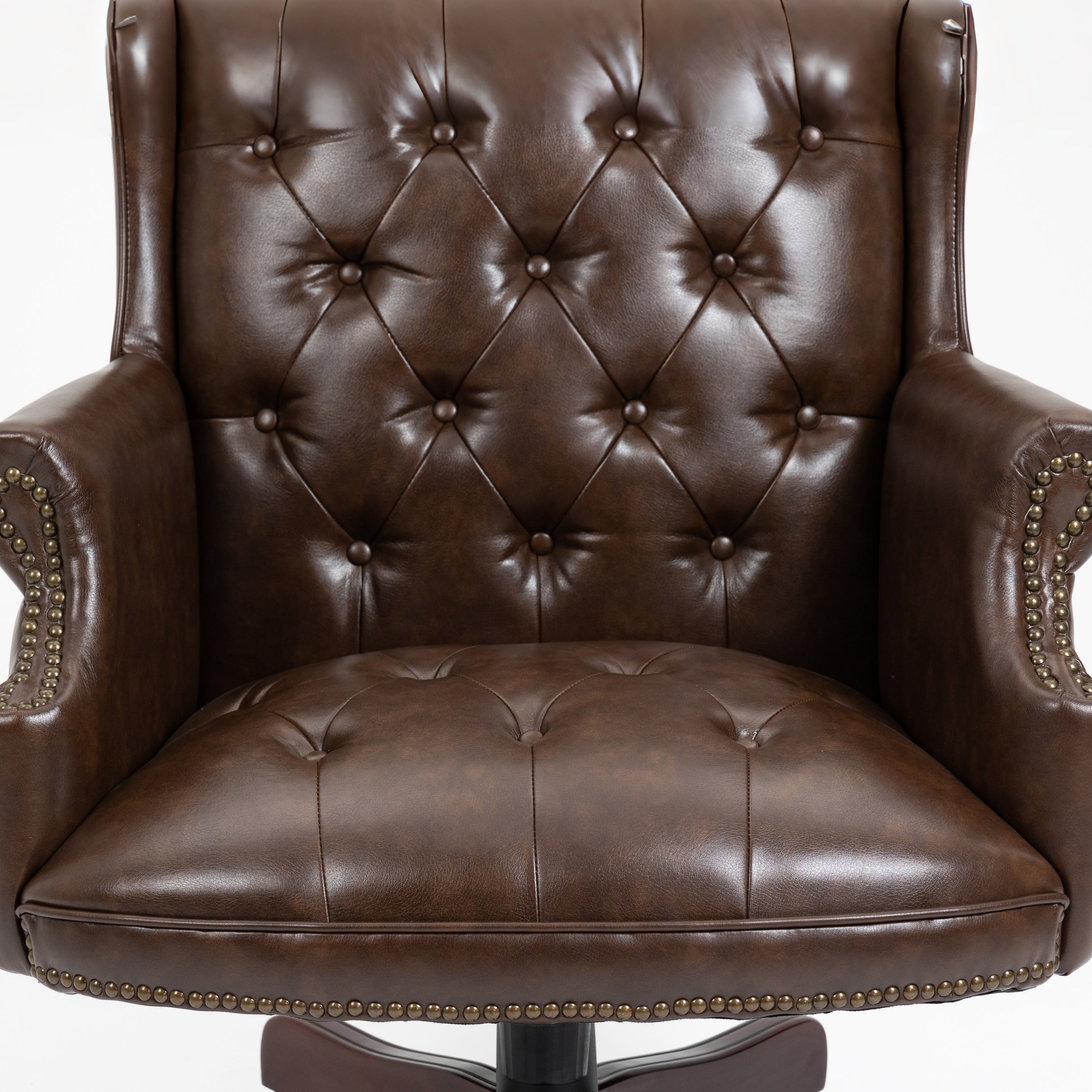 Orin Wingback Executive Office Chair with Tufted Leather