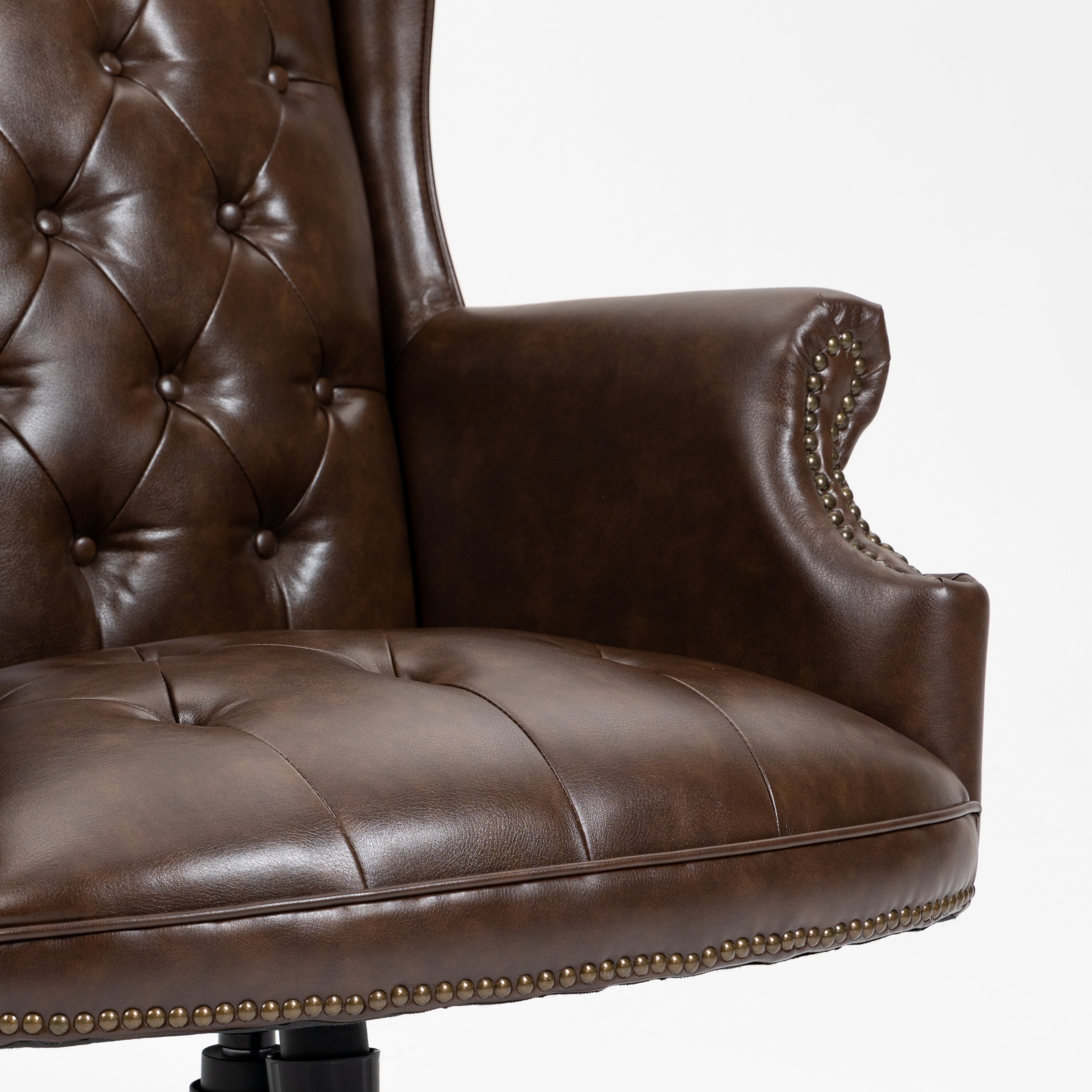 Orin Wingback Executive Office Chair with Tufted Leather