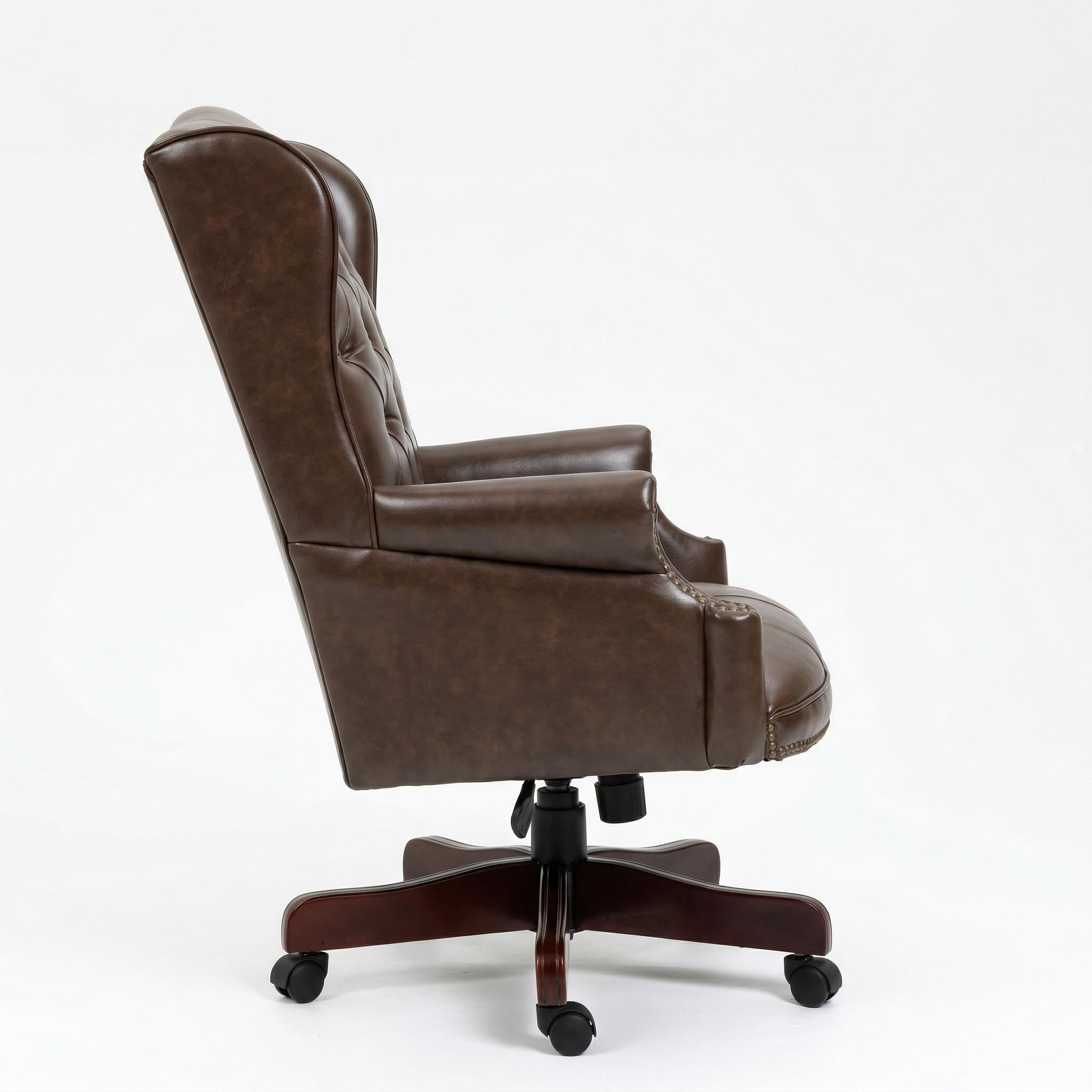 Orin Wingback Executive Office Chair with Tufted Leather