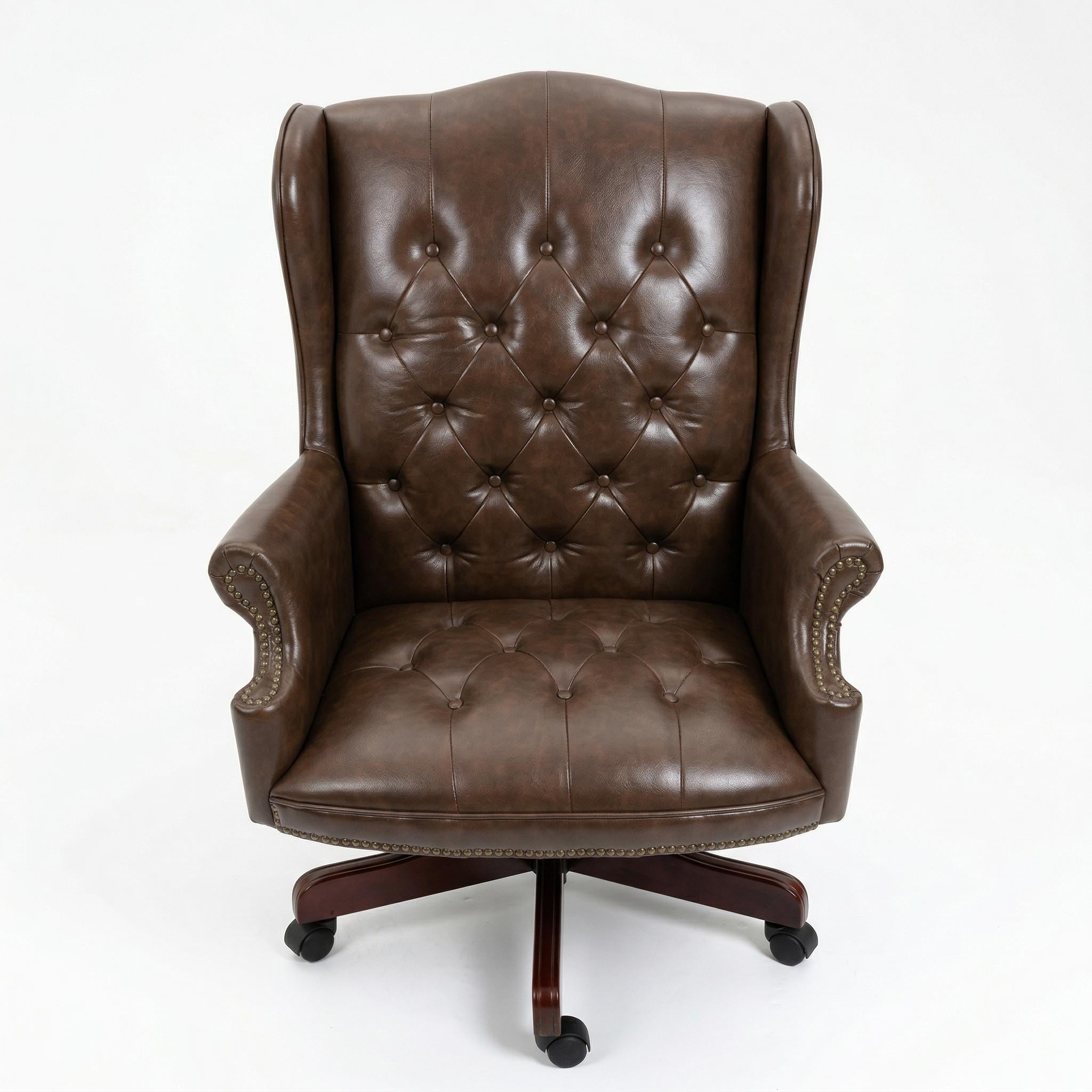 Orin Wingback Executive Office Chair with Tufted Leather