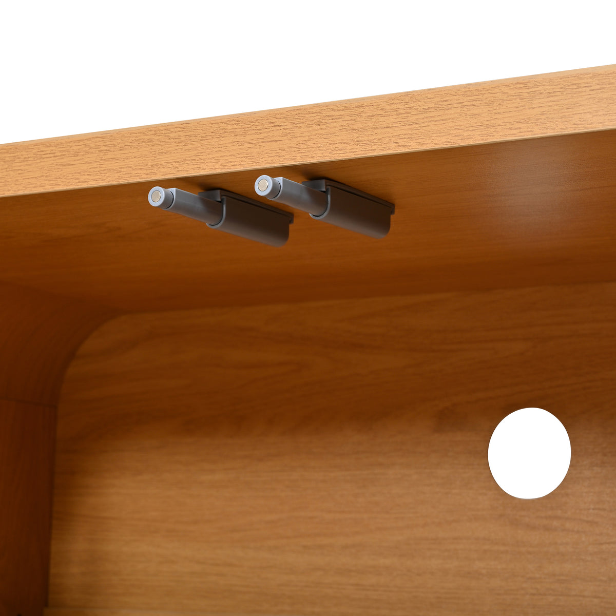 Rieti 66" Curved 4-Door Credenza Media Console with Adjustable Shelves