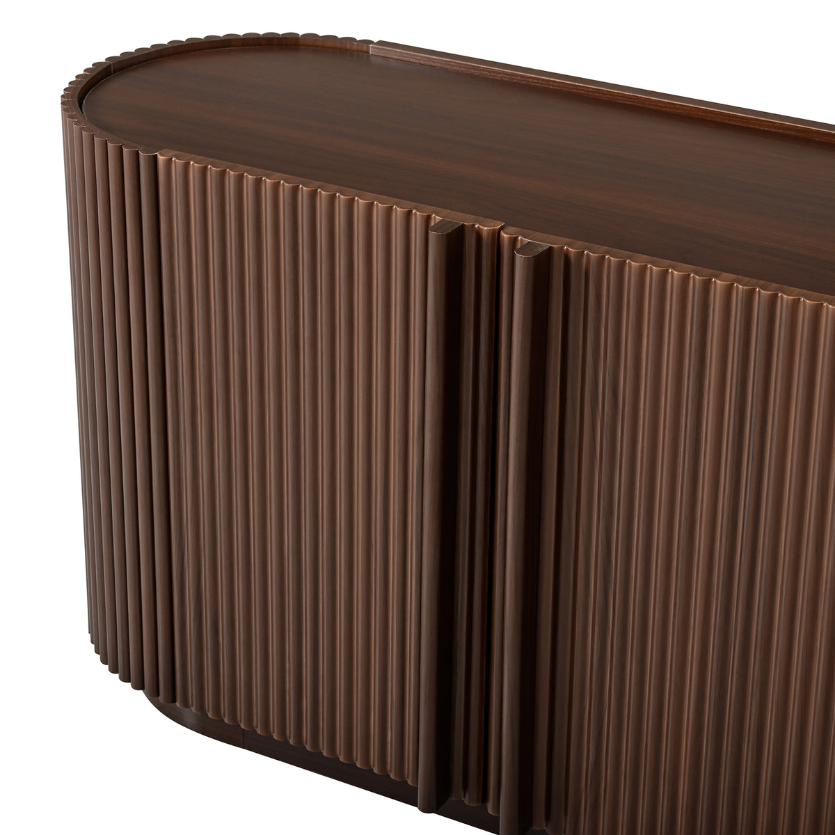 Cuneo 67" Fluted Credenza Media Console with Curved Edges