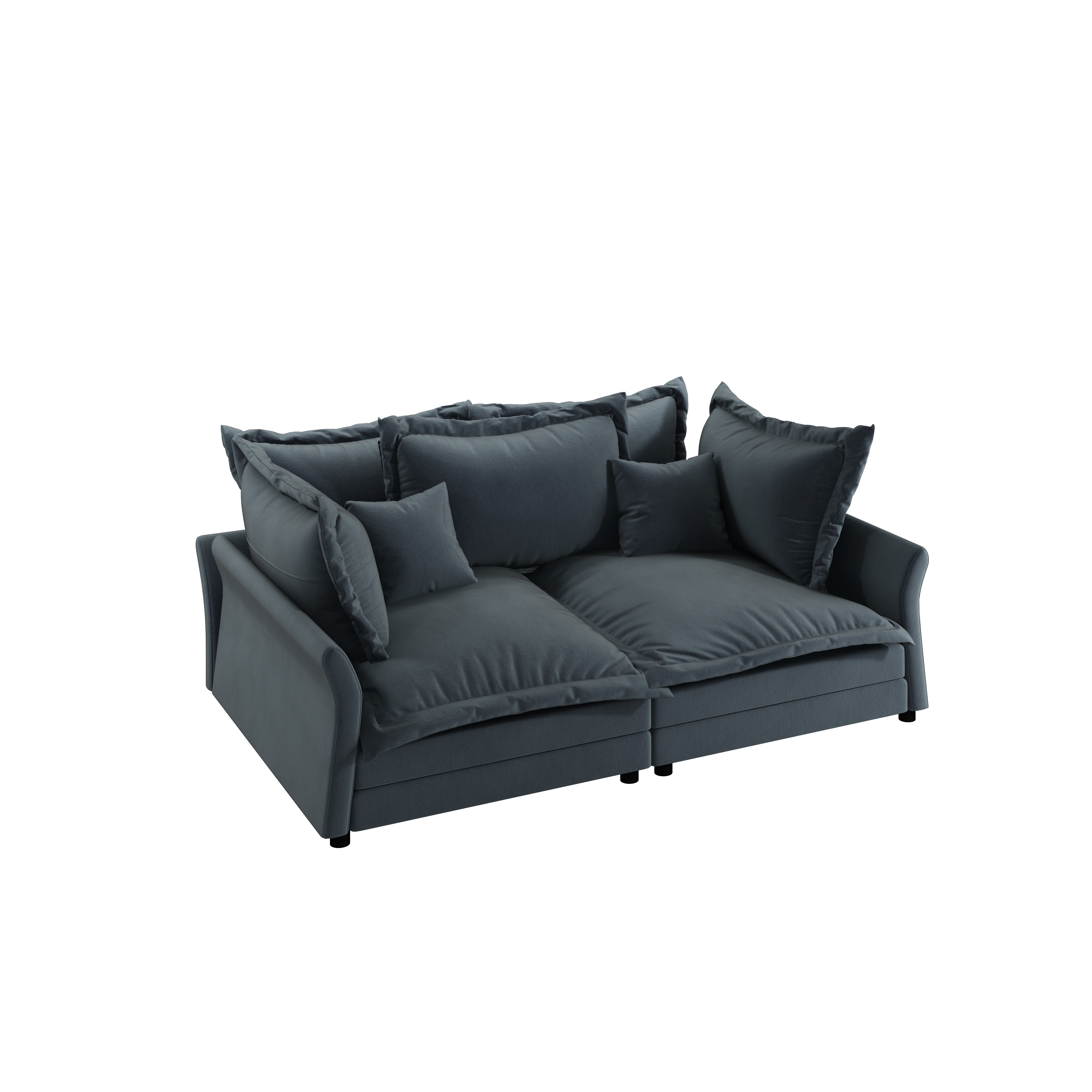 Elina 90.55" Modern Deep Seat Cloud Sofa Couch with Oversized Pillows