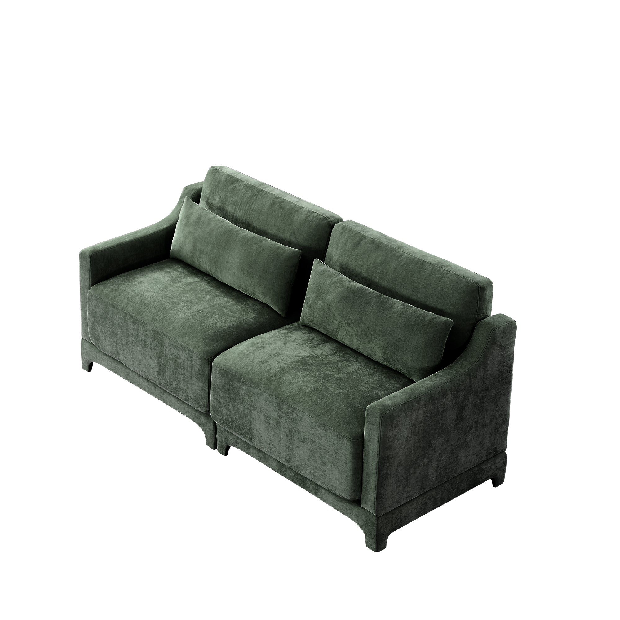 Midtown 73" Chenille Modular Loveseat Sofa Couch with Pillows