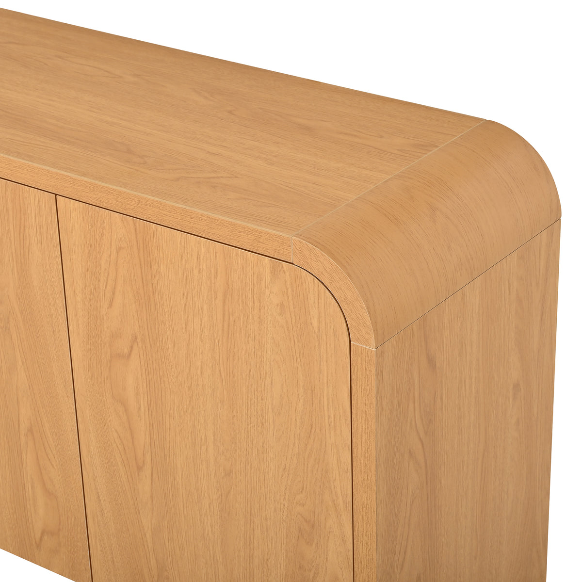 Rieti 66" Curved 4-Door Credenza Media Console with Adjustable Shelves