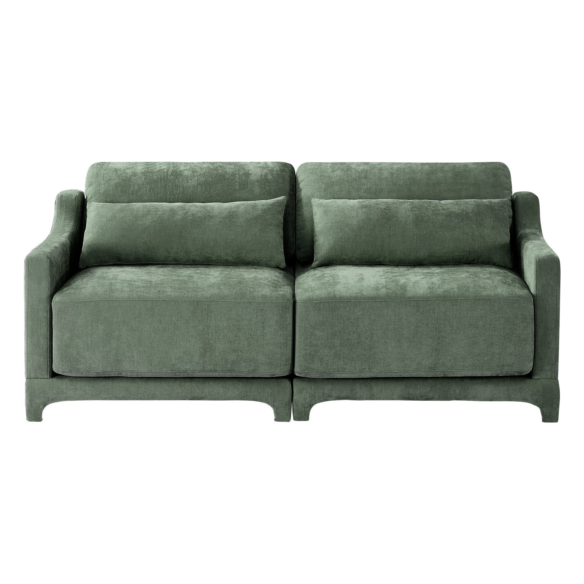 Midtown 73" Chenille Modular Loveseat Sofa Couch with Pillows