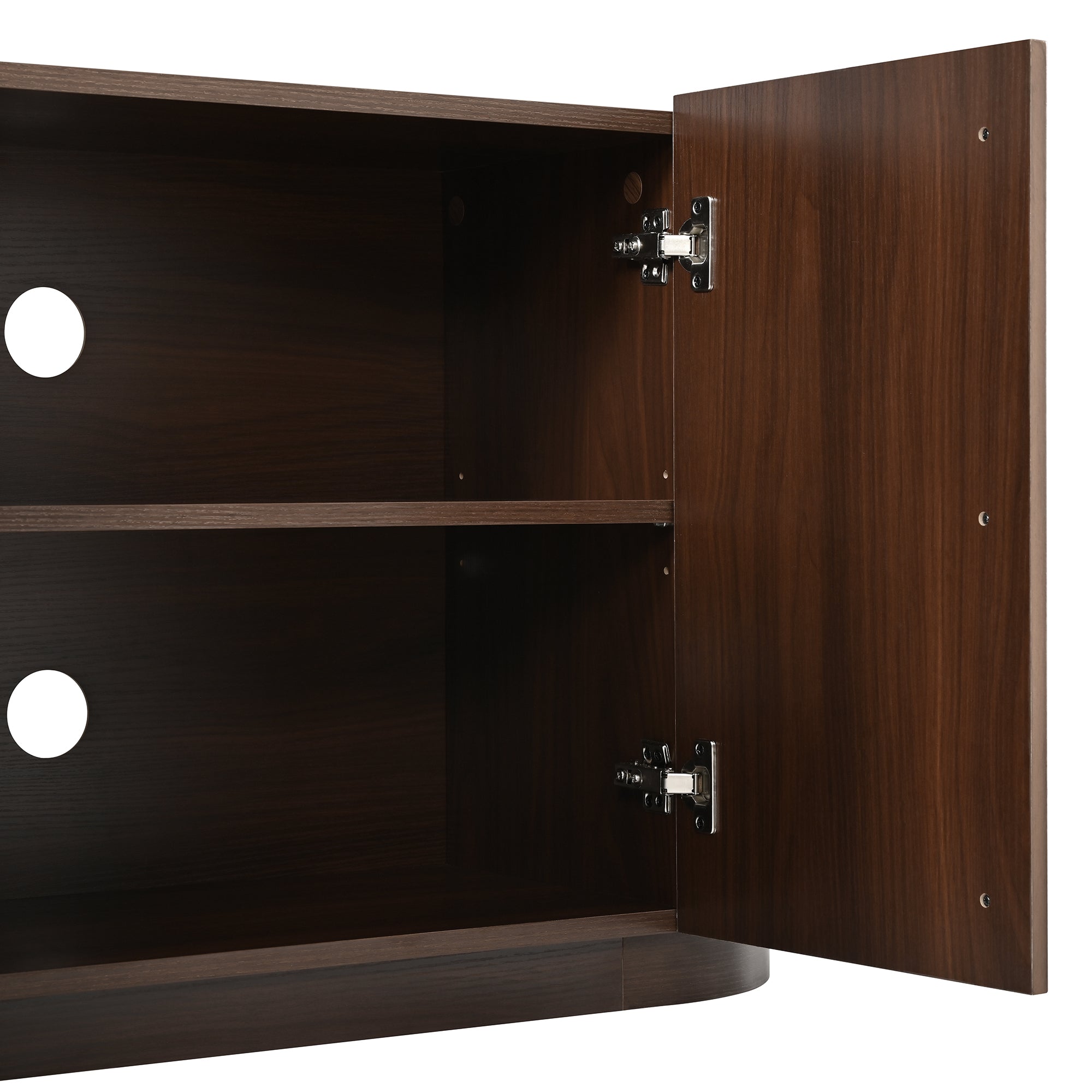 Cuneo 67" Fluted Credenza Media Console with Curved Edges