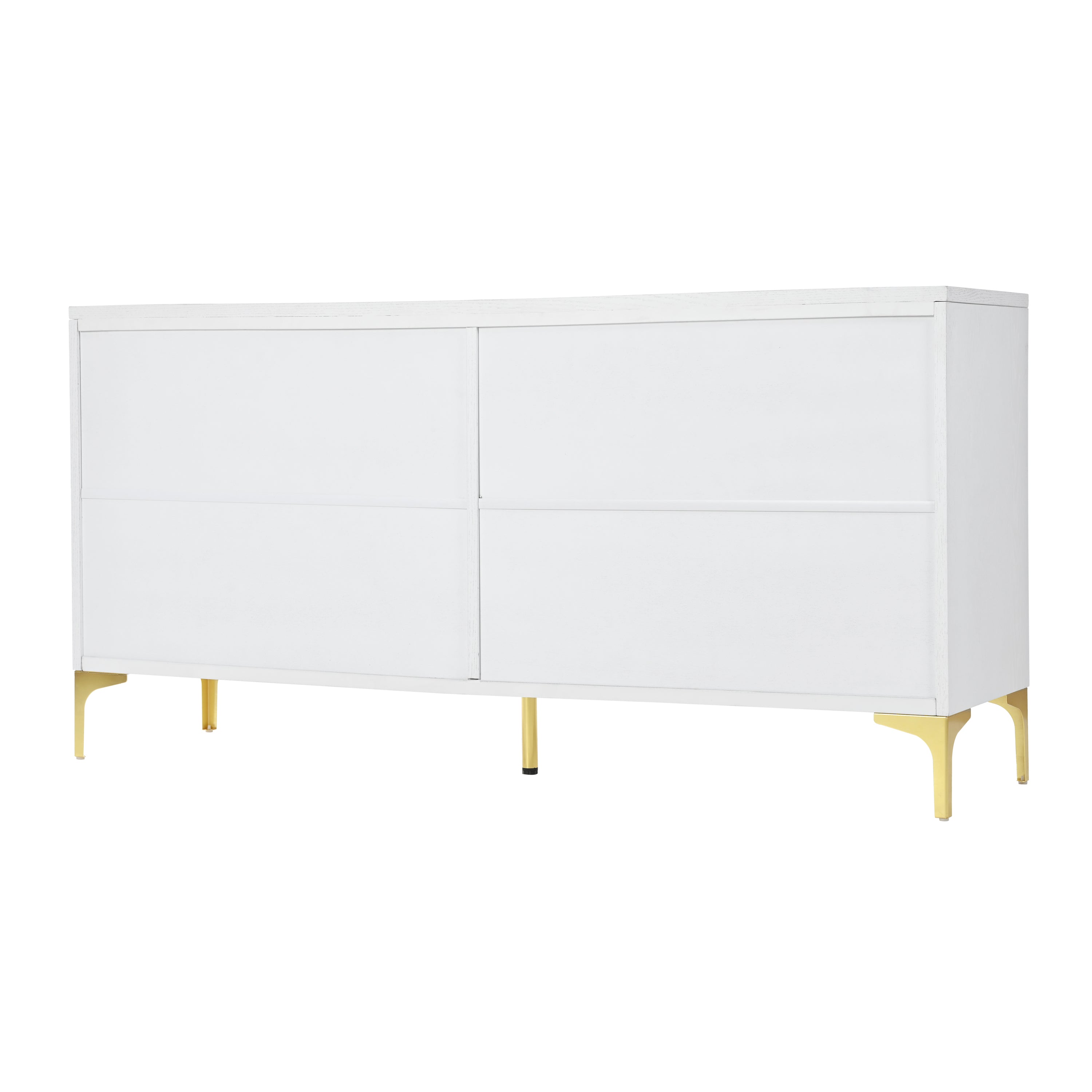 Prague Carved 4 Door Sideboard Buffet Cabinet, White