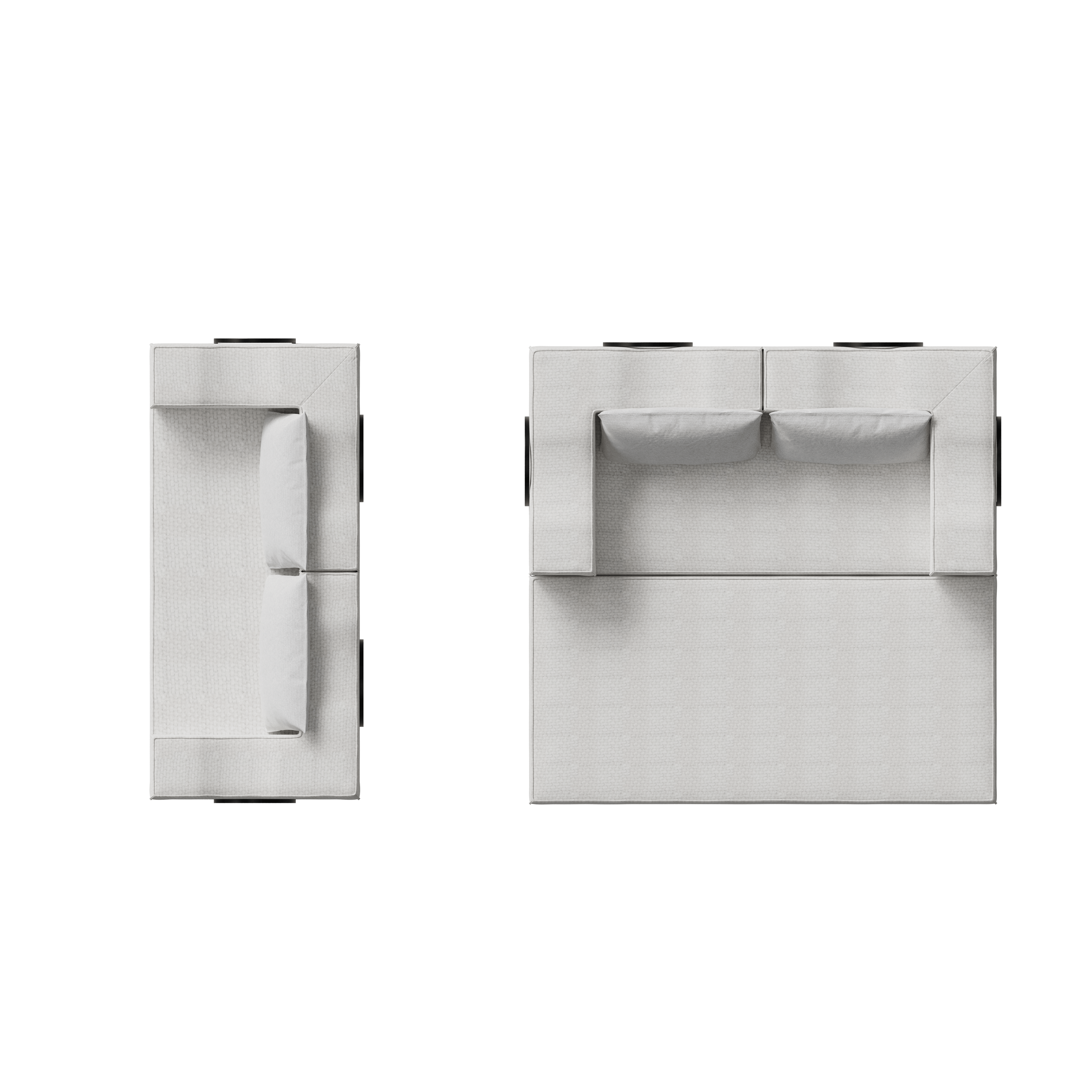 Abilene 80" Modular Chenille Convertible Sleeper Sofa Bed with 2 Pillows