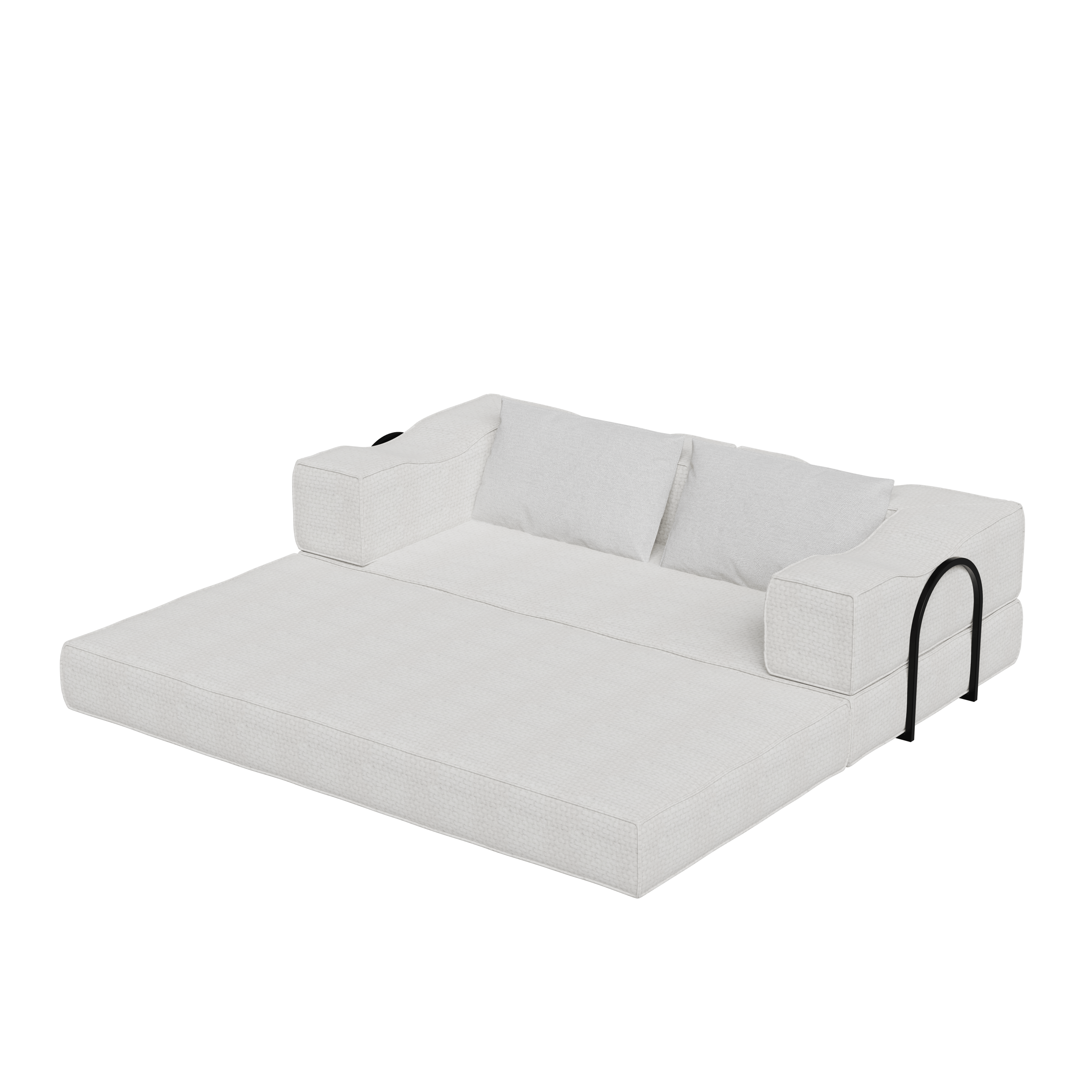Abilene 80" Modular Chenille Convertible Sleeper Sofa Bed with 2 Pillows