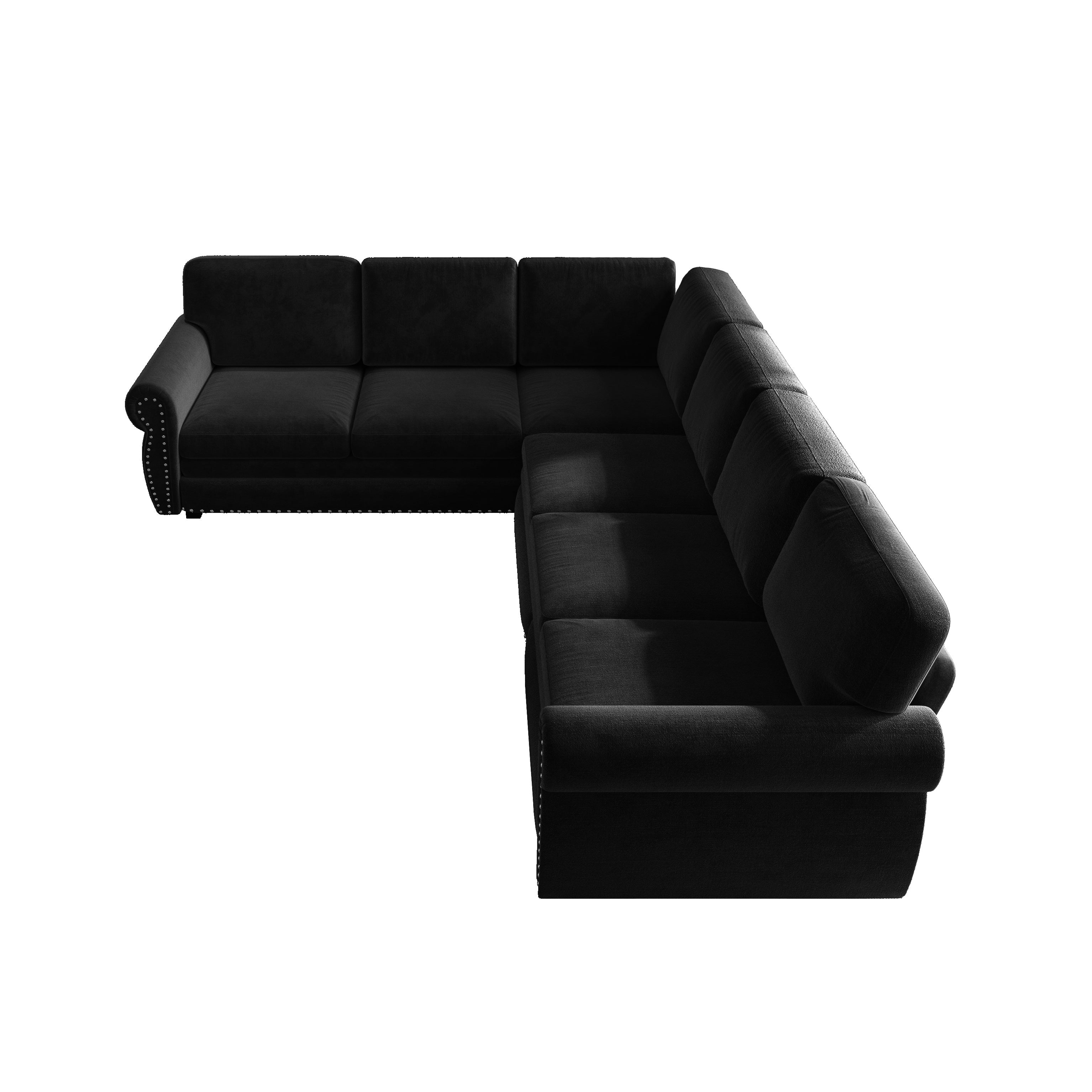 Buffalo 118" Chenille L-Shaped Sectional Sleeper Sofa