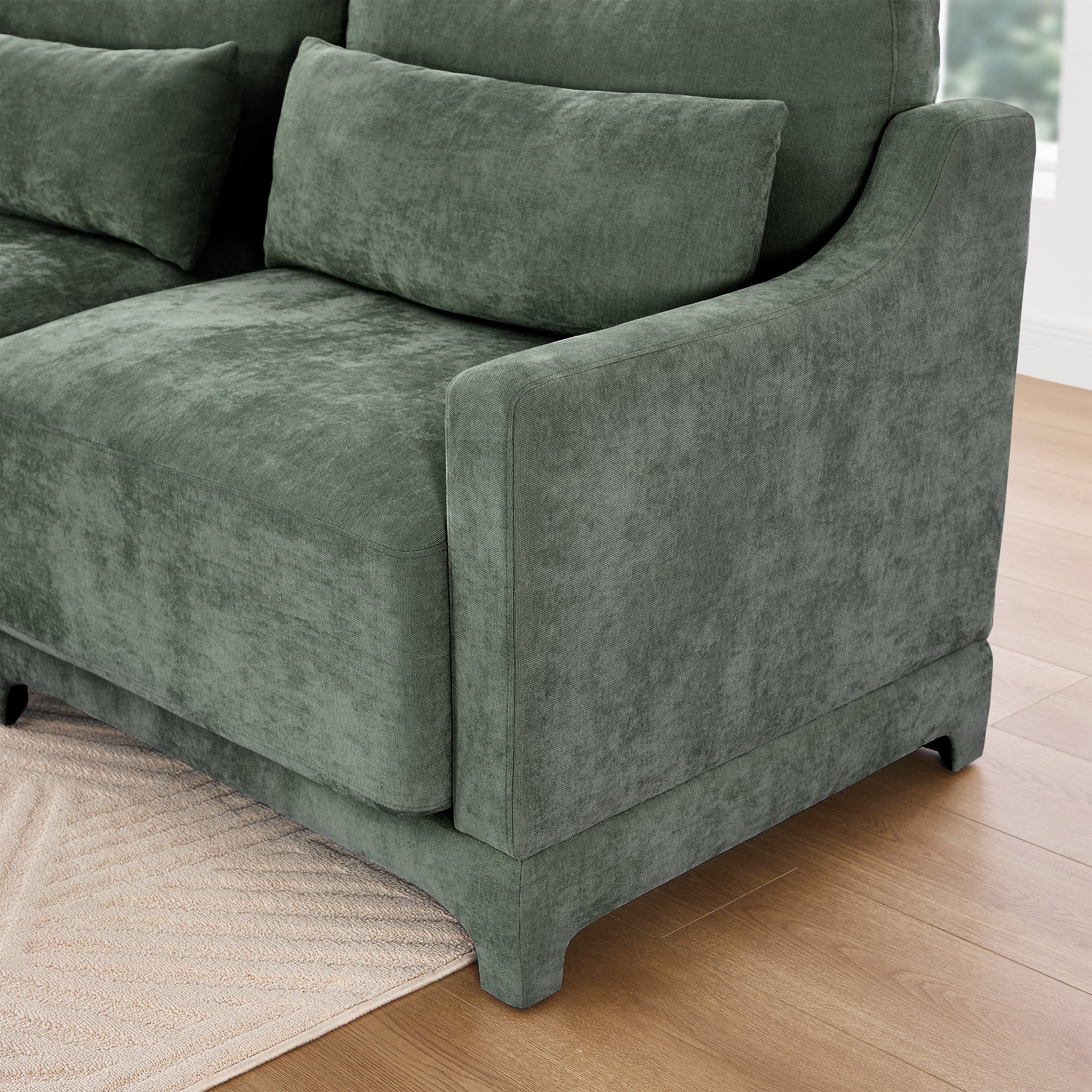 Midtown 73" Chenille Modular Loveseat Sofa Couch with Pillows