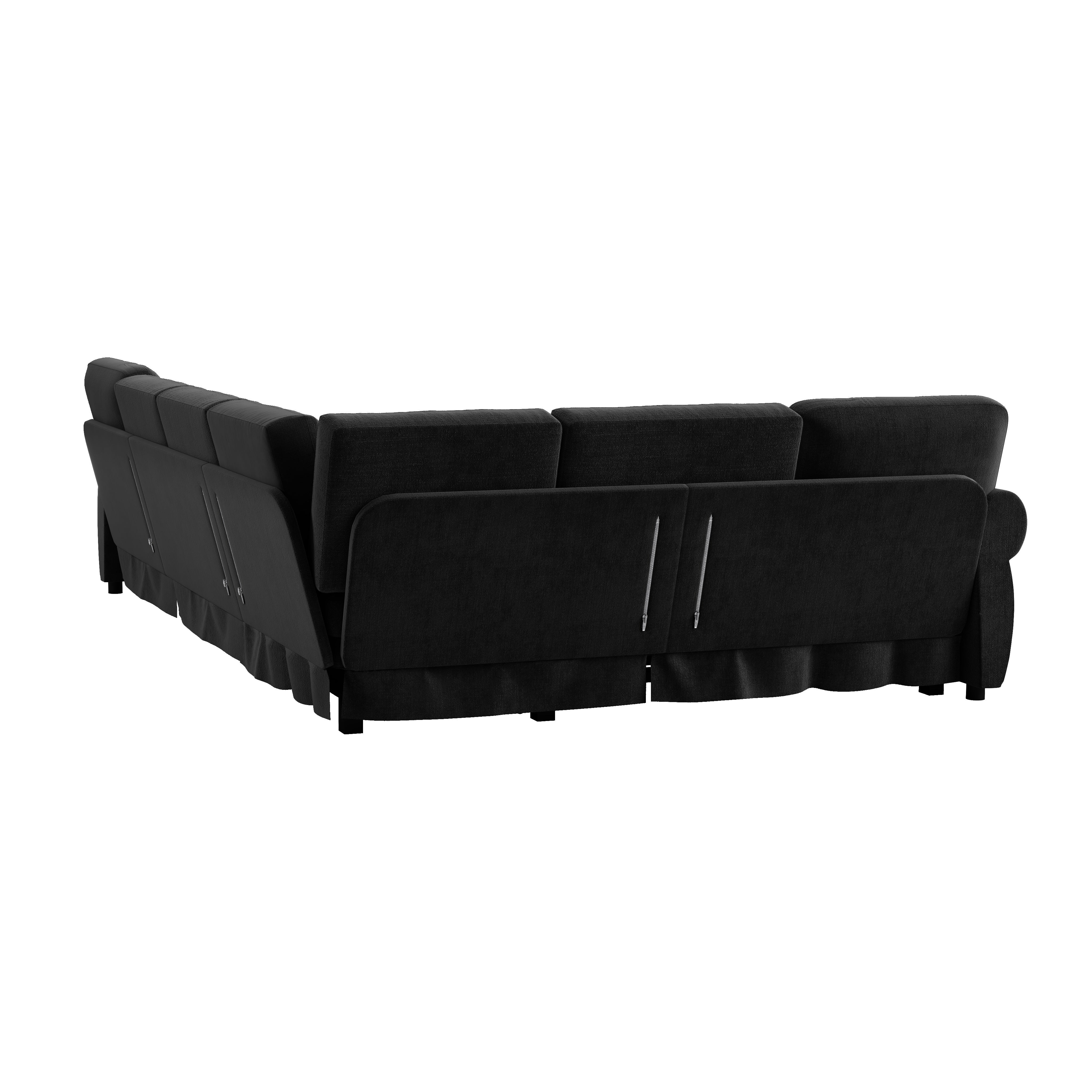 Buffalo 118" Chenille L-Shaped Sectional Sleeper Sofa