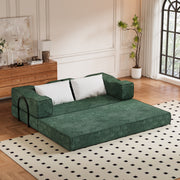 Abilene 80" Modular Chenille Convertible Sleeper Sofa Bed with 2 Pillows