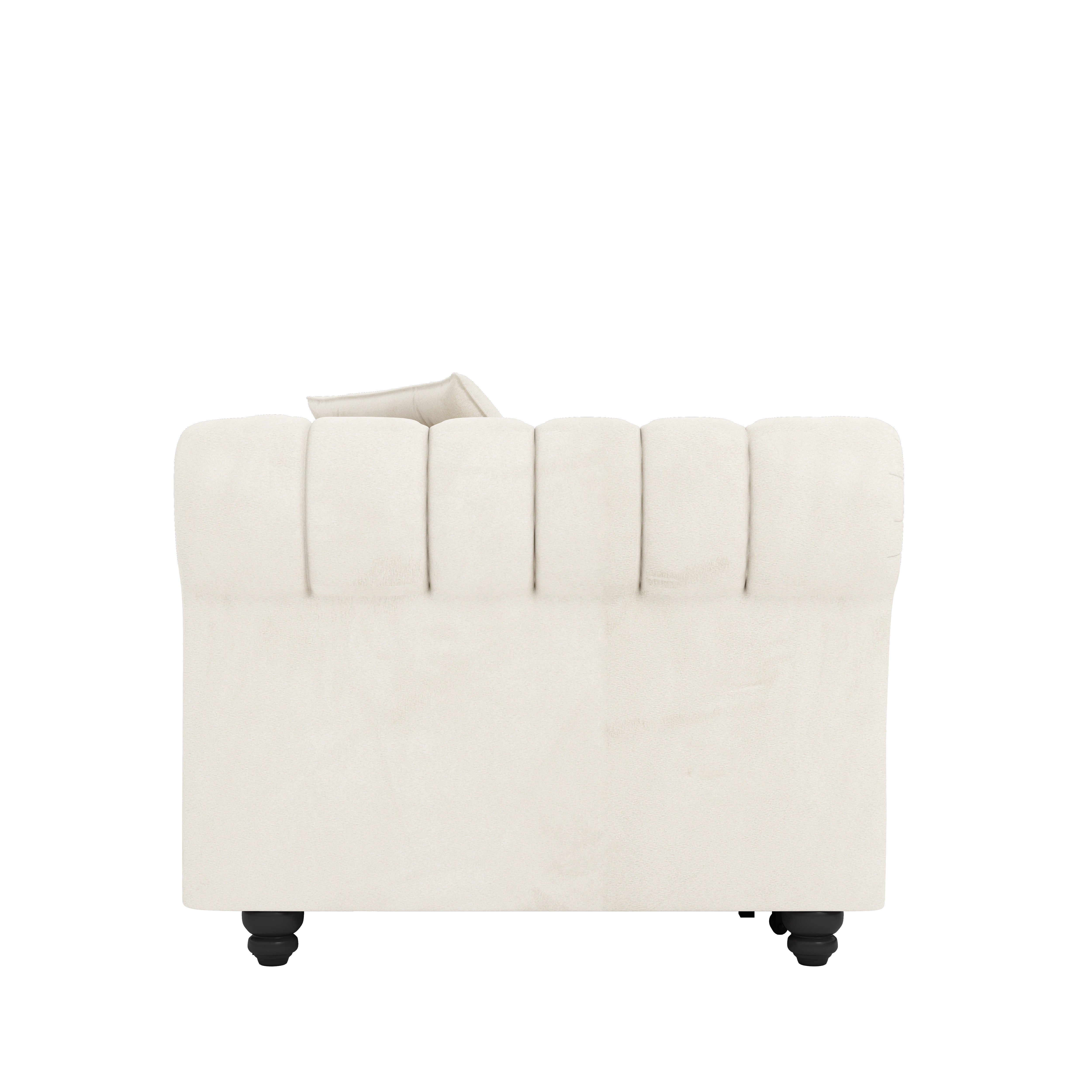 Billings 89" Velvet Chesterfield Pull-Out Sleeper Sofa Bed with Movable Ottoman