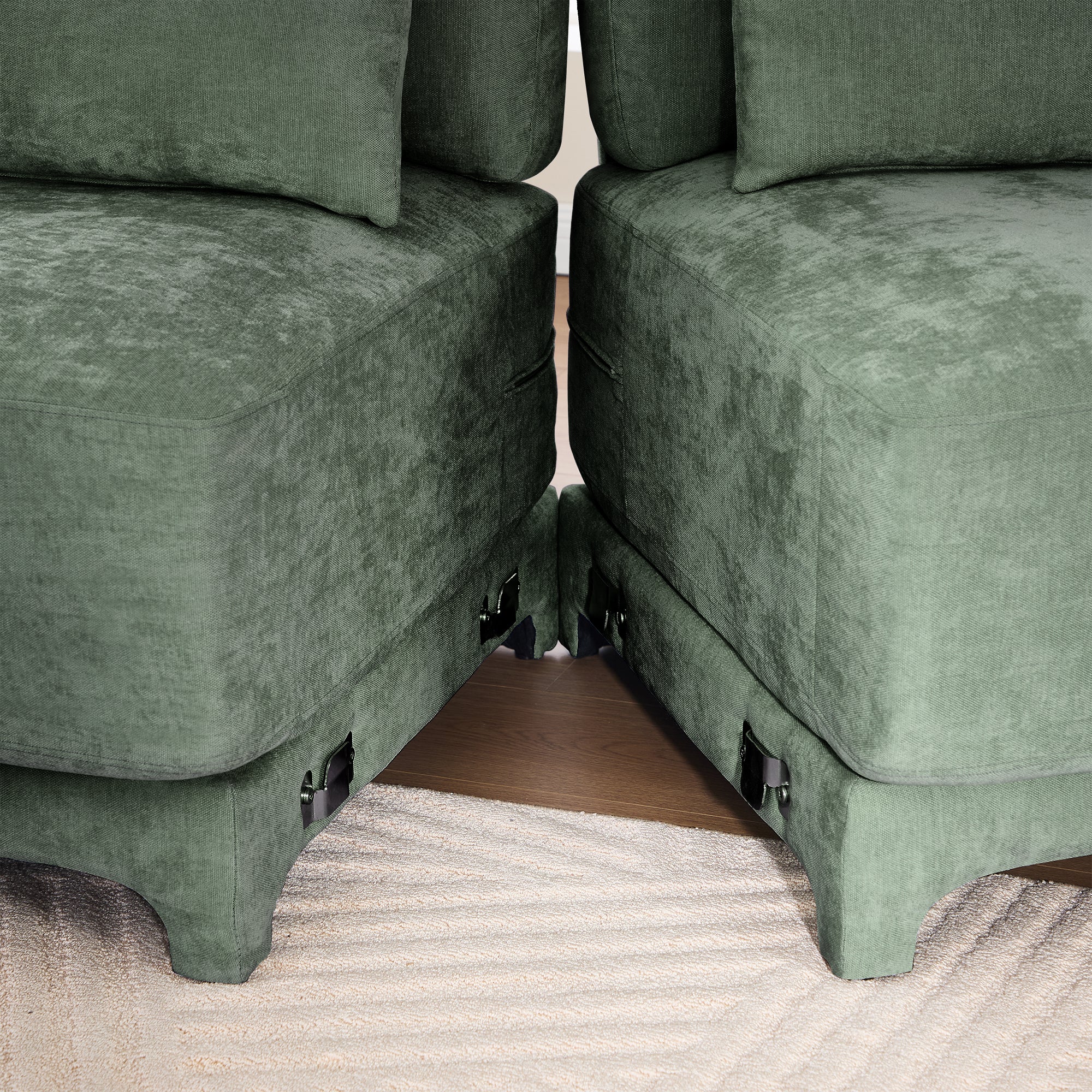 Midtown 73" Chenille Modular Loveseat Sofa Couch with Pillows