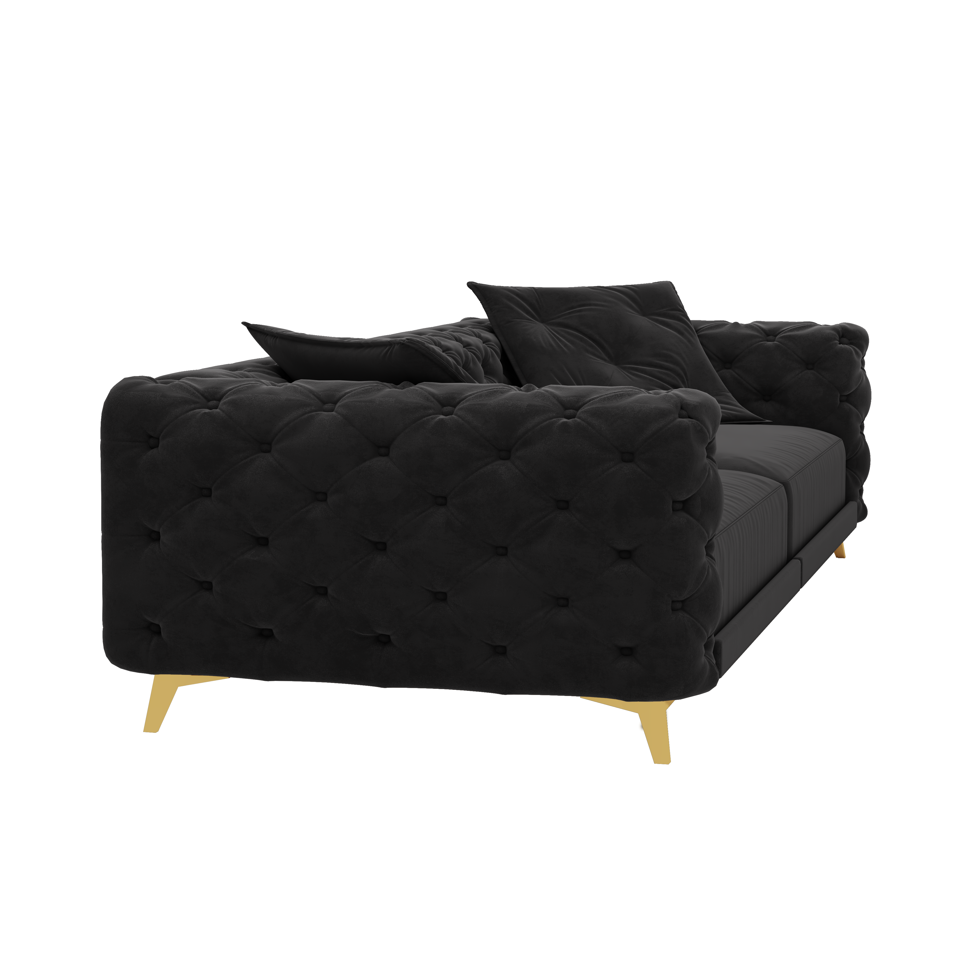Allentown 98" Velvet Button Tufted 4-Seater Sleeper Sofa Bed with Movable Ottoman