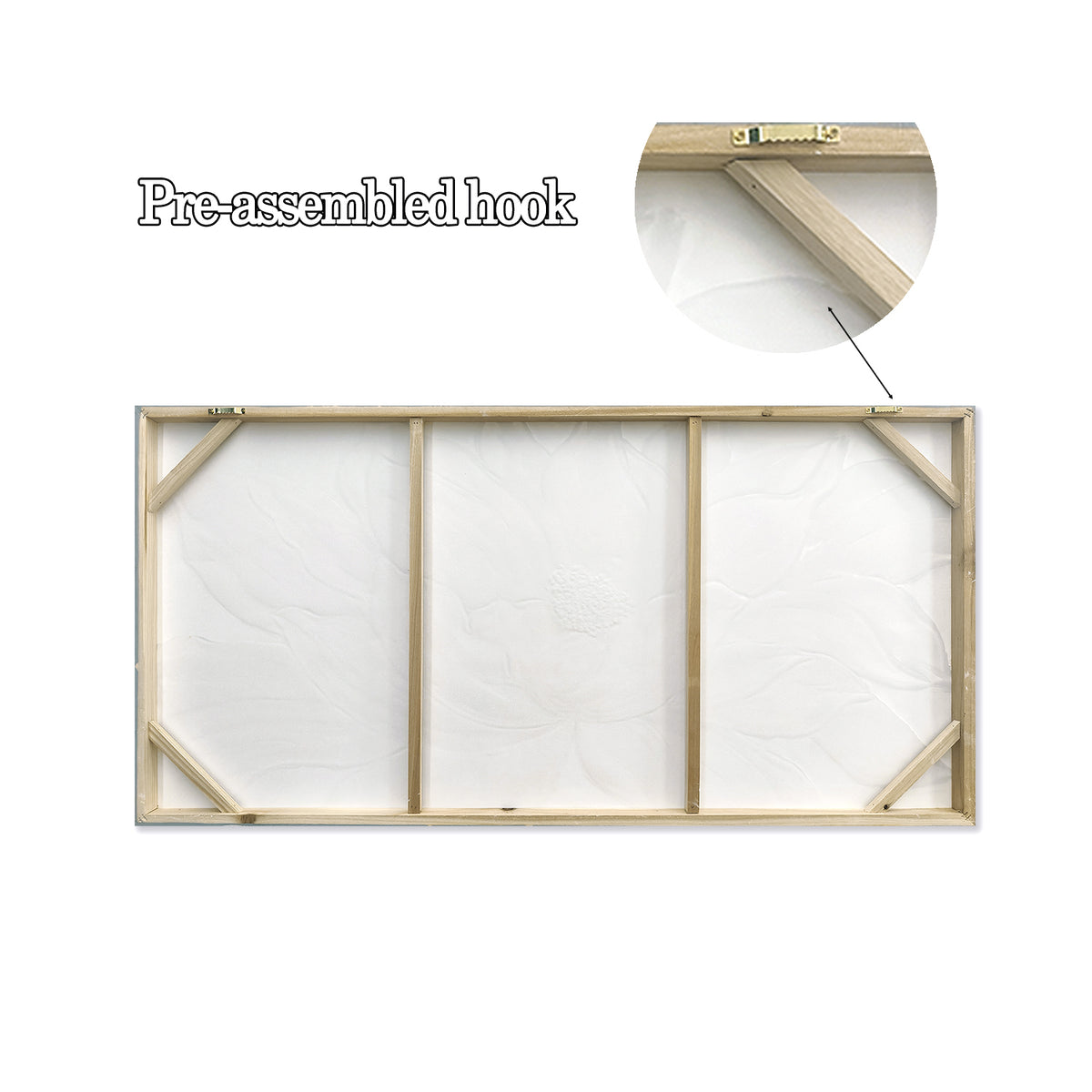 Gardenia 48" x 24" Framed White Lotus Textured Canvas Wall Art