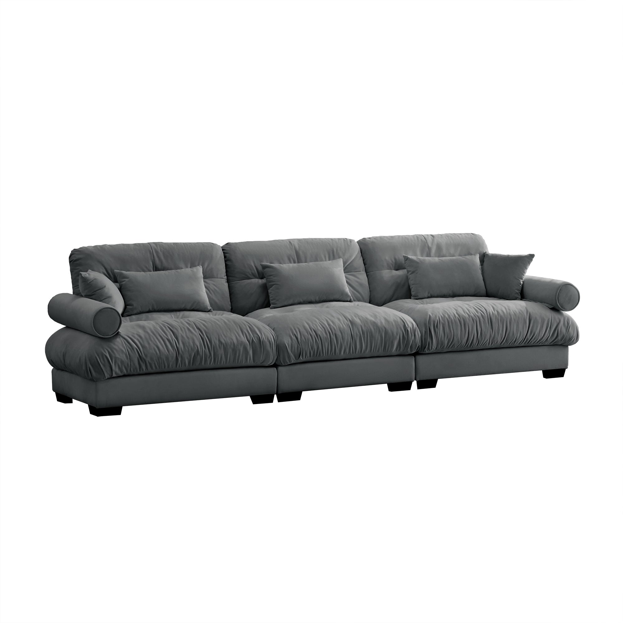 Napa 130" Modular Velvet Upholstered Oversized 3-Seater Sofa Couch