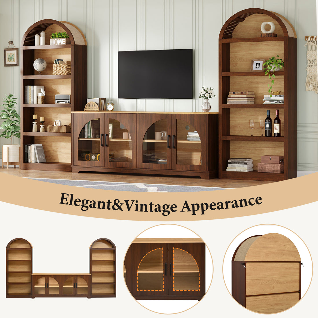 Tall Arched Bookcases