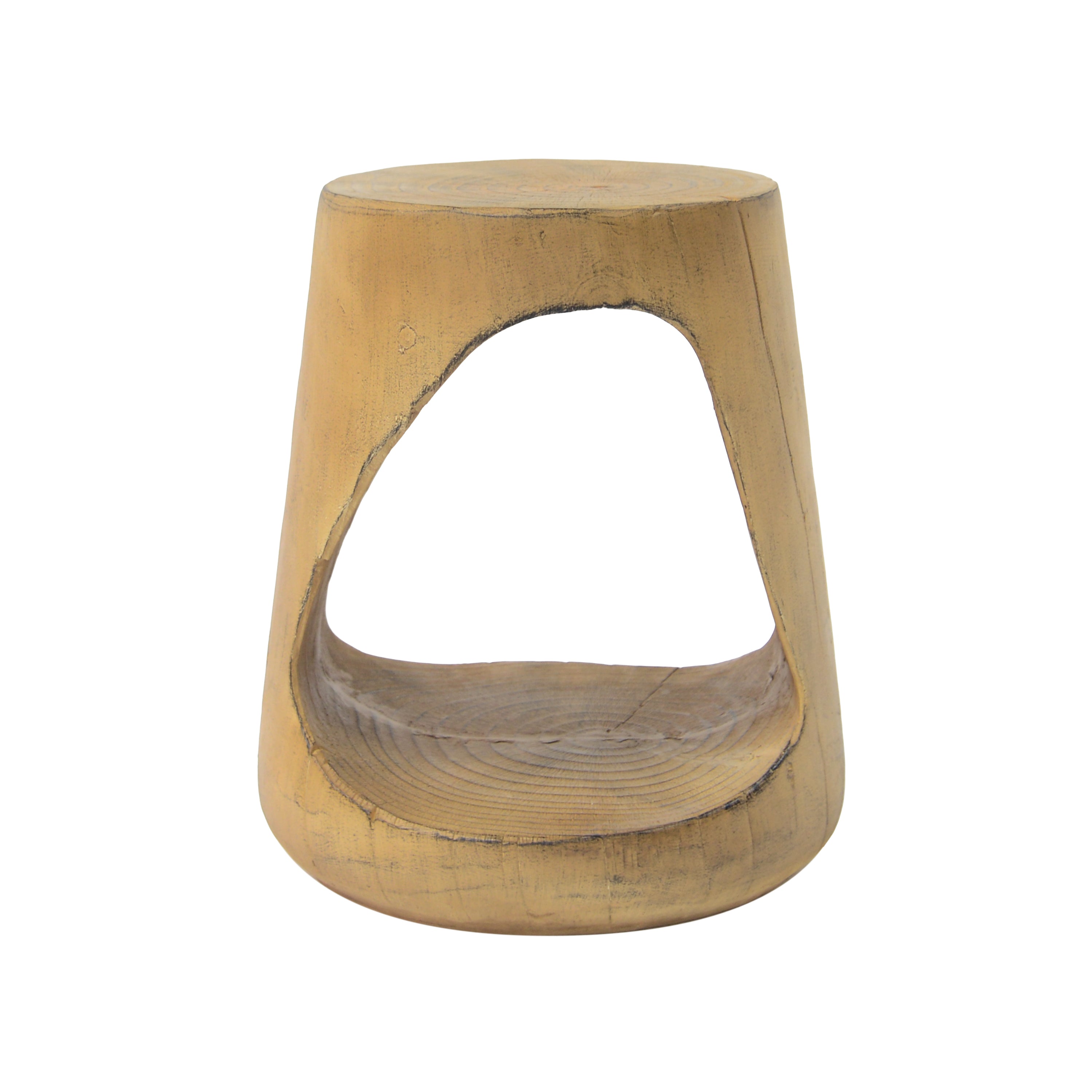 Avignon Sculptural Hollow Side Table, Natural