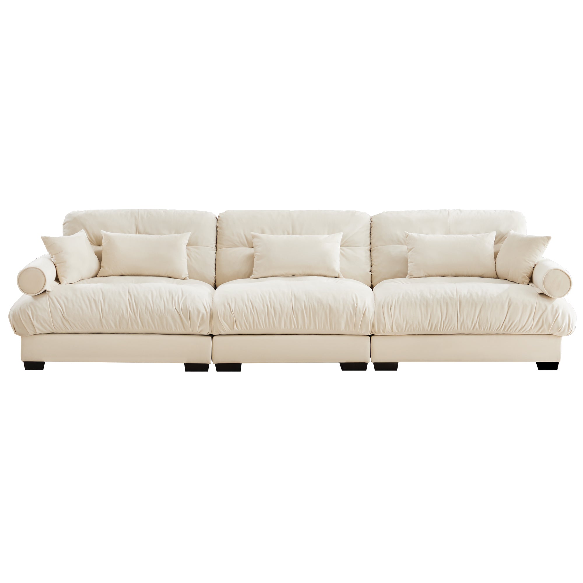 Napa 130" Modular Velvet Upholstered Oversized 3-Seater Sofa Couch