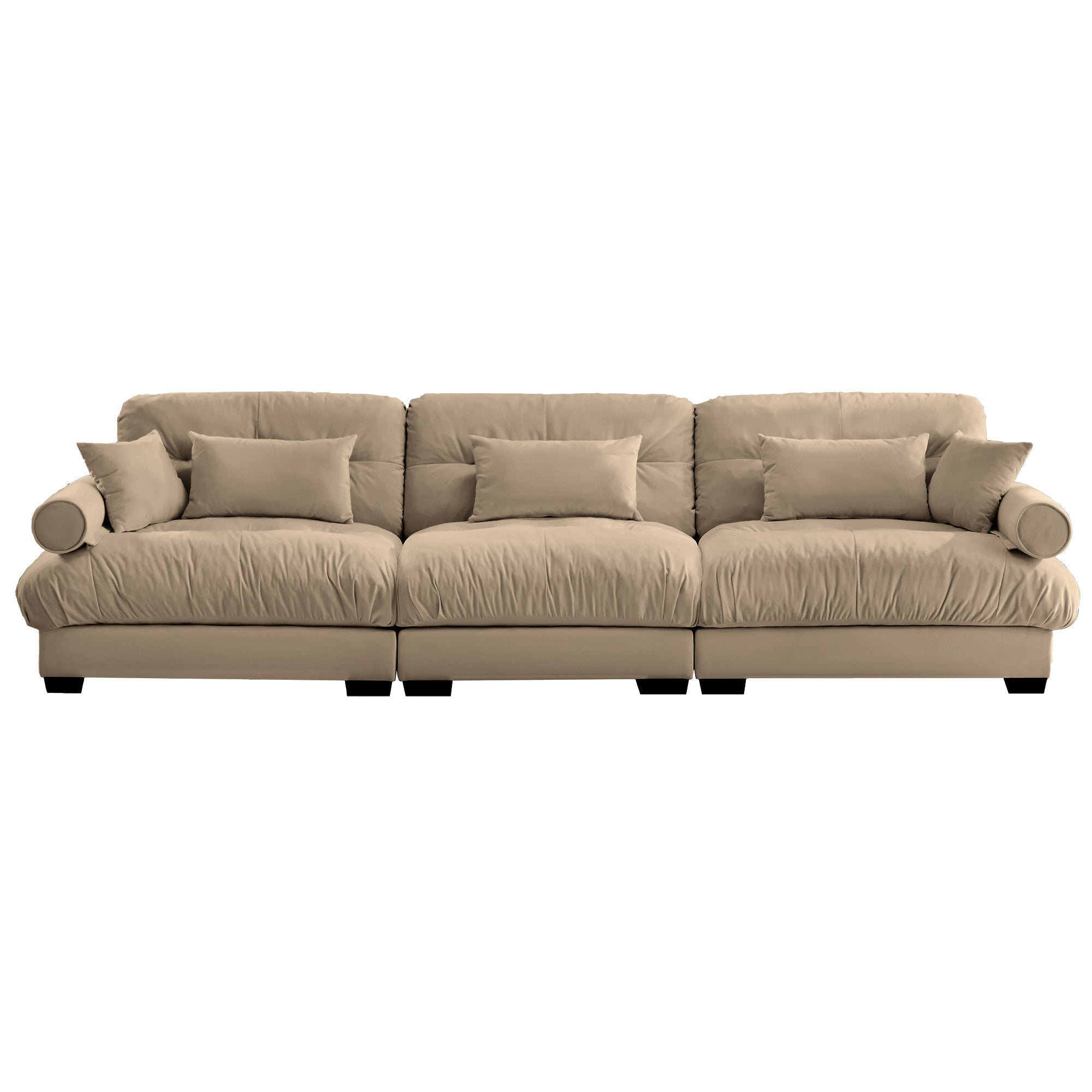Napa 130" Modular Velvet Upholstered Oversized 3-Seater Sofa Couch