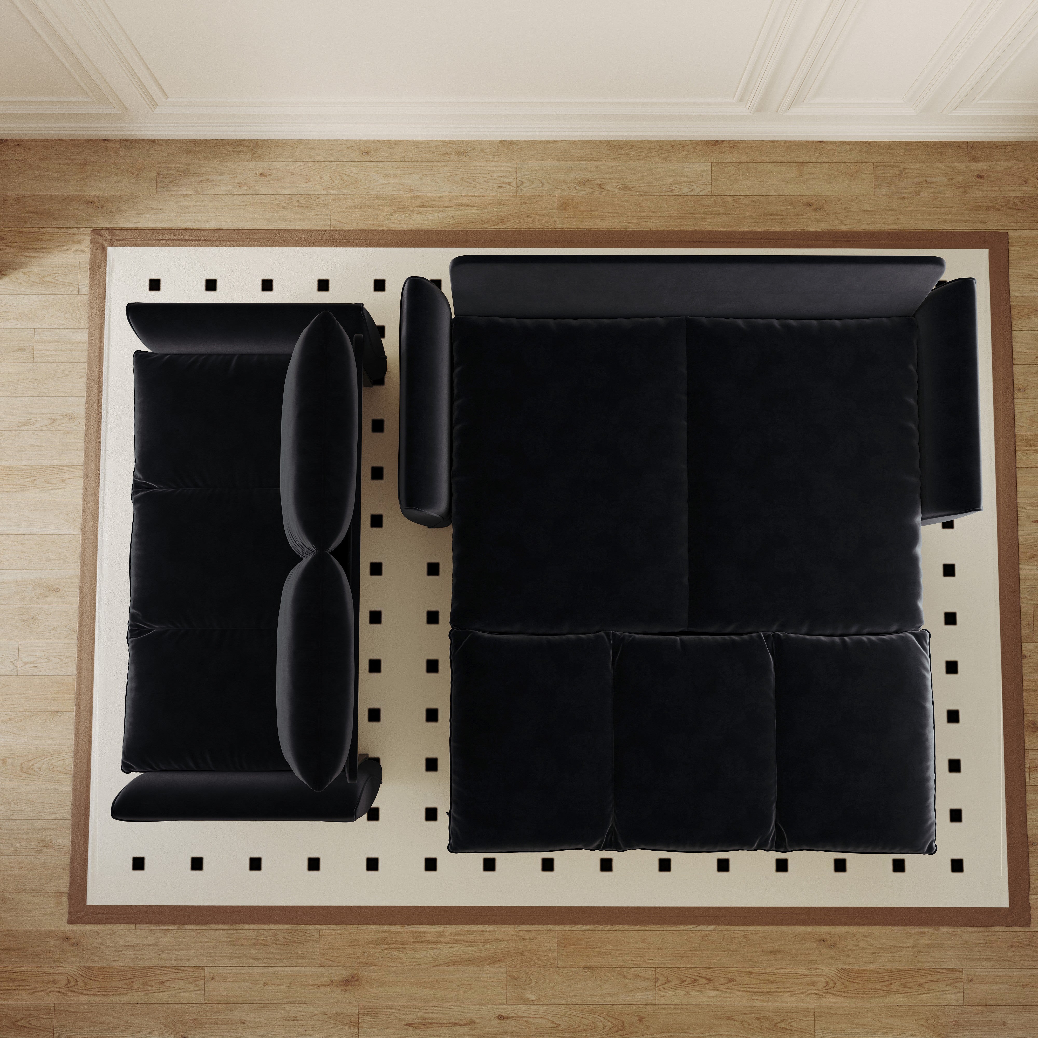 Tempe 71" Velvet Loveseat Sleeper Sofa Bed with Zippered Pillow Pads