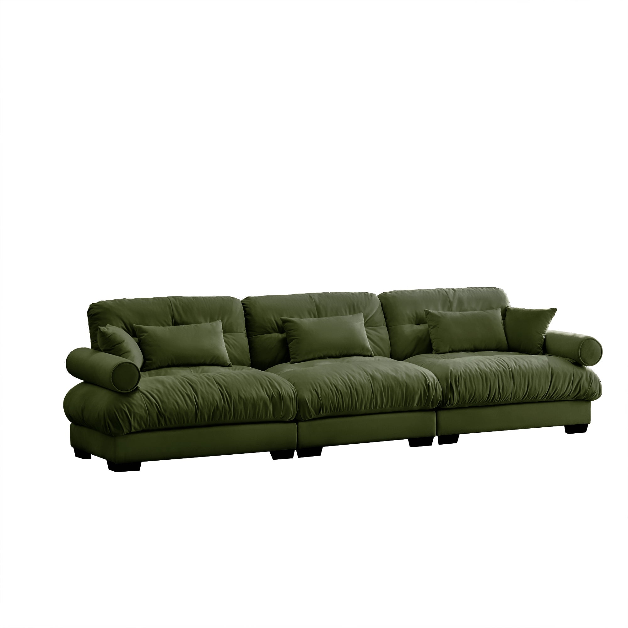 Napa 130" Modular Velvet Upholstered Oversized 3-Seater Sofa Couch