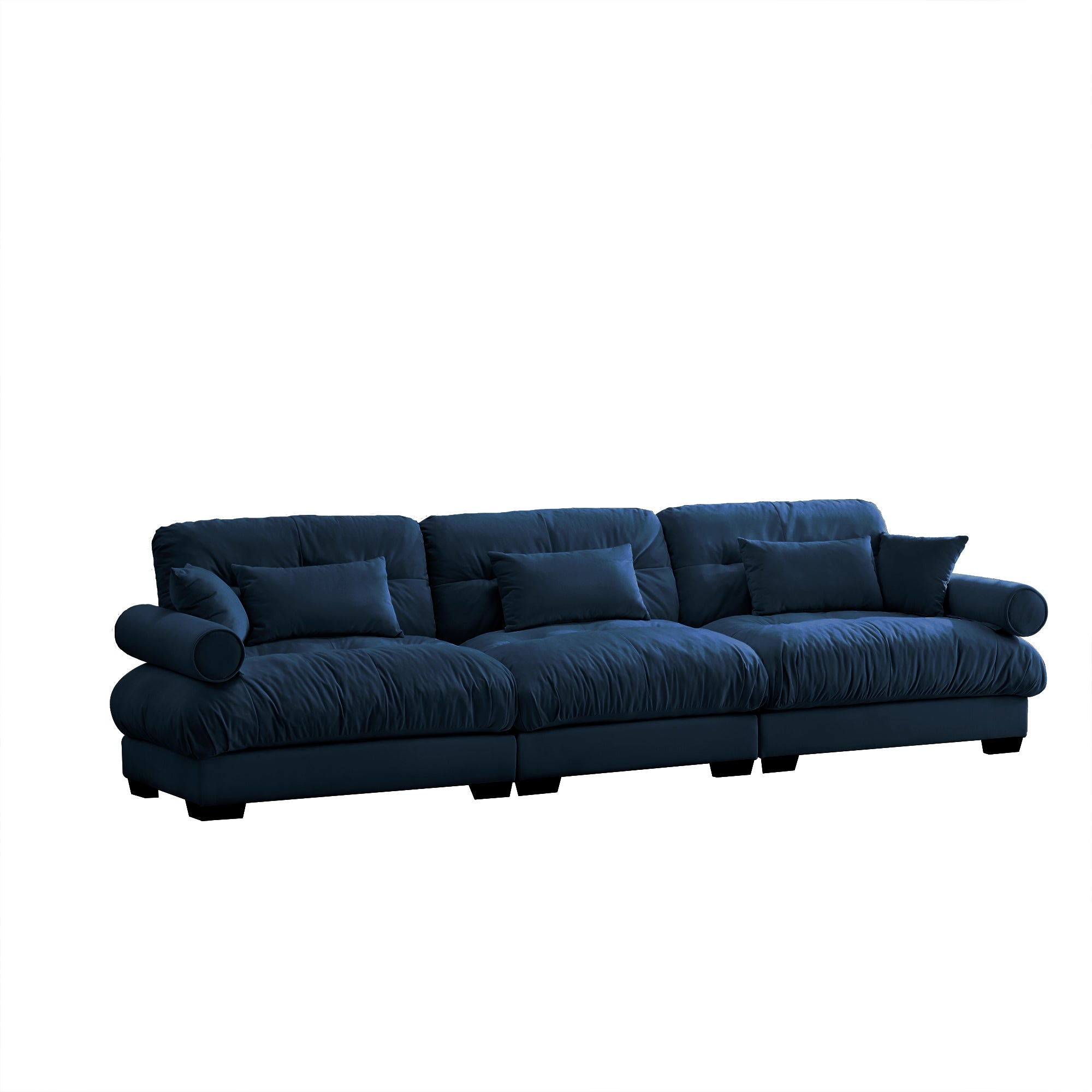 Napa 130" Modular Velvet Upholstered Oversized 3-Seater Sofa Couch