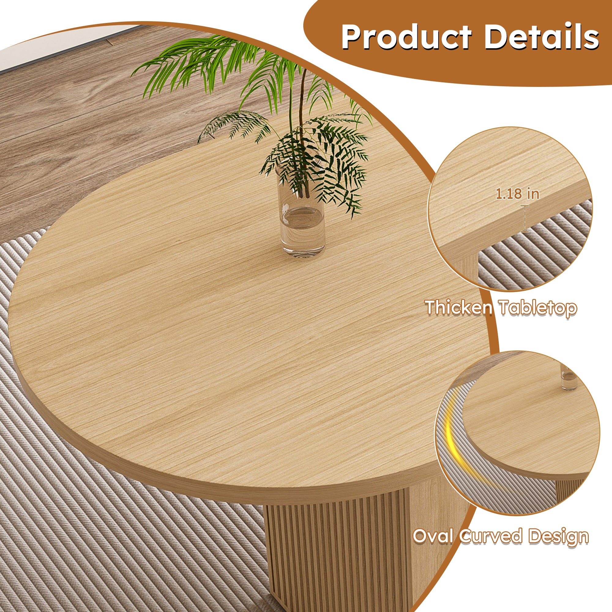 Tarn 63" Wood Oval Dining Table