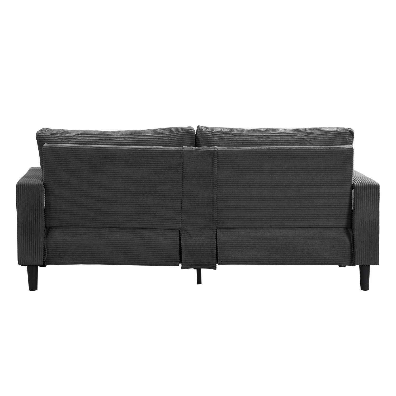 Canyon Modern Chenille Upholstered 3-Seater Sofa, Dark Gray