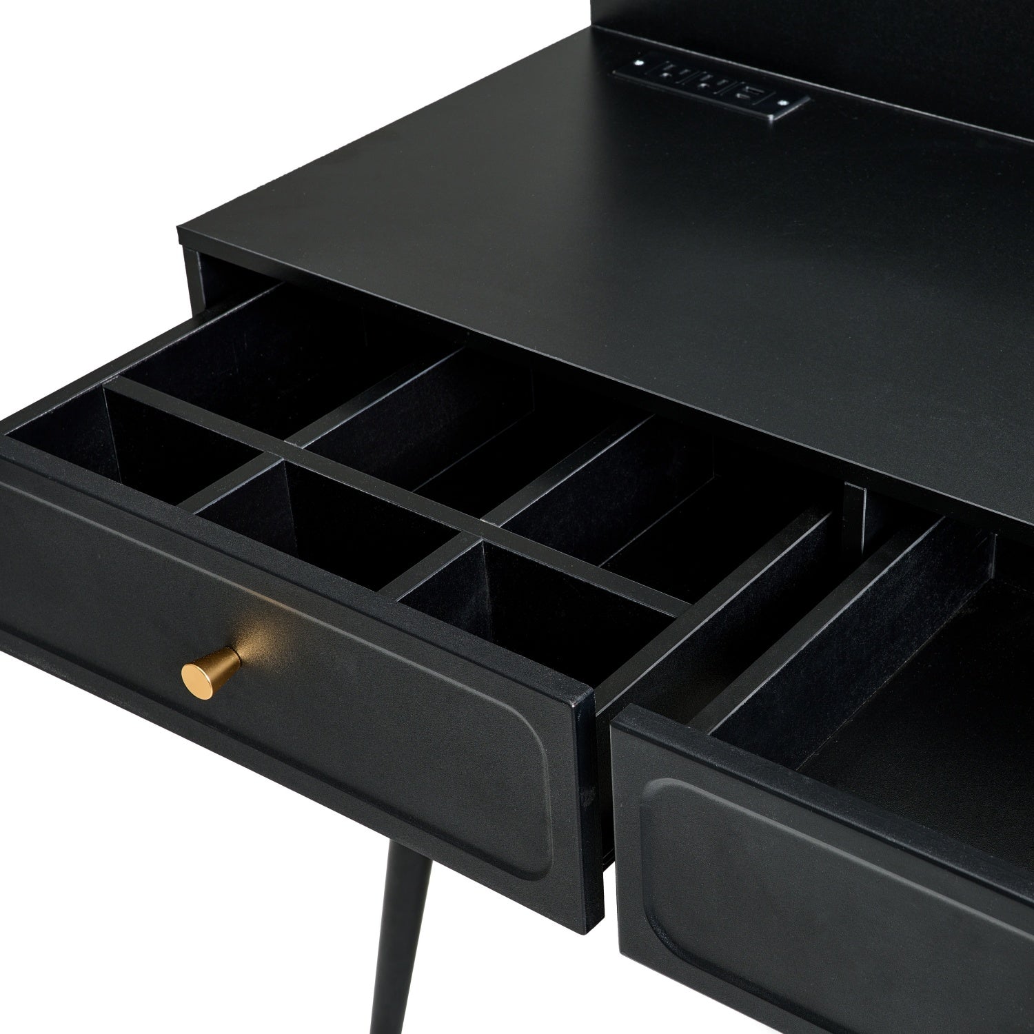 Voss Modern Vanity Desk Set with Lighted Mirror and Drawer Cabinet