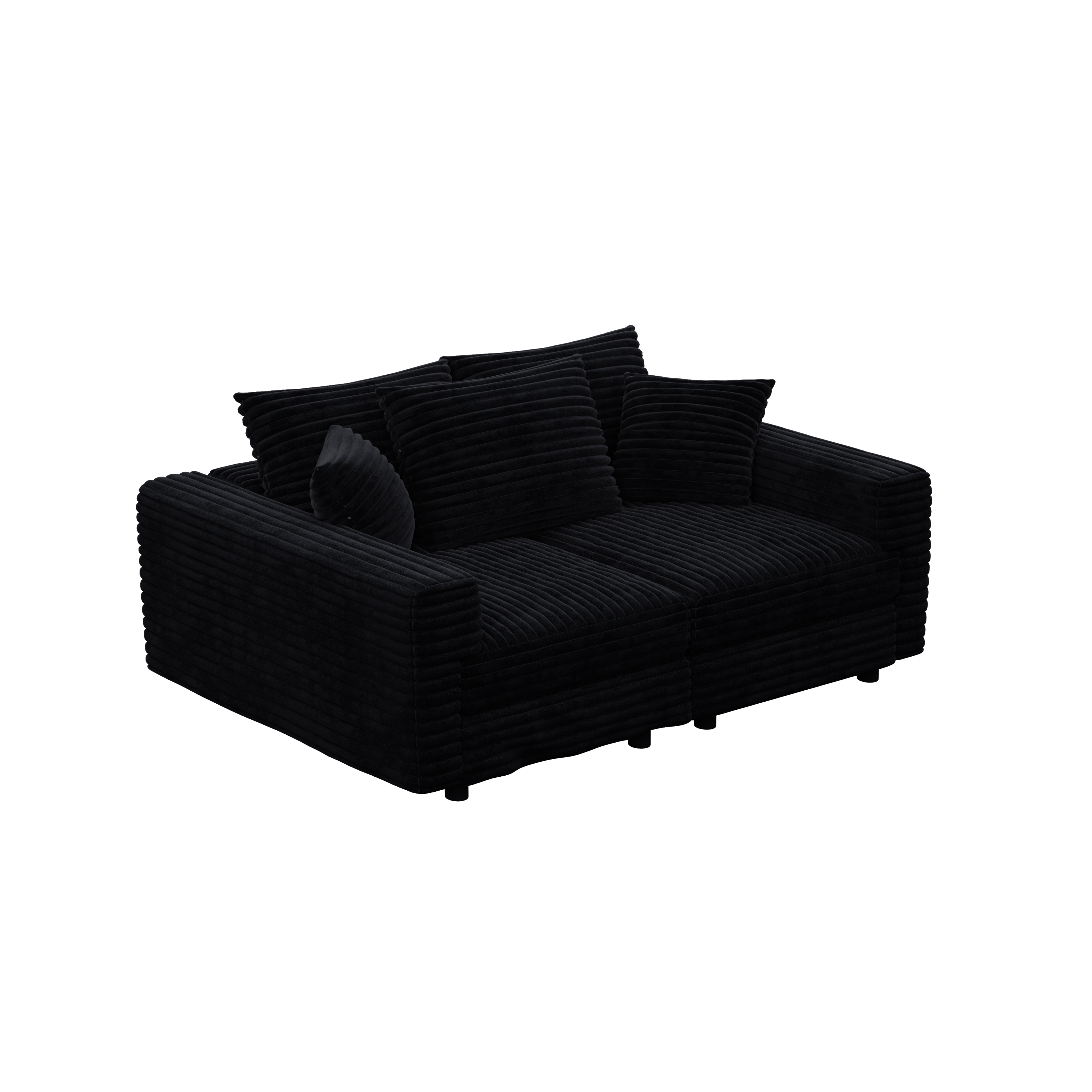 Norwalk 83" Modular Plush Corduroy 3-Seater Sofa with Soft Pillows