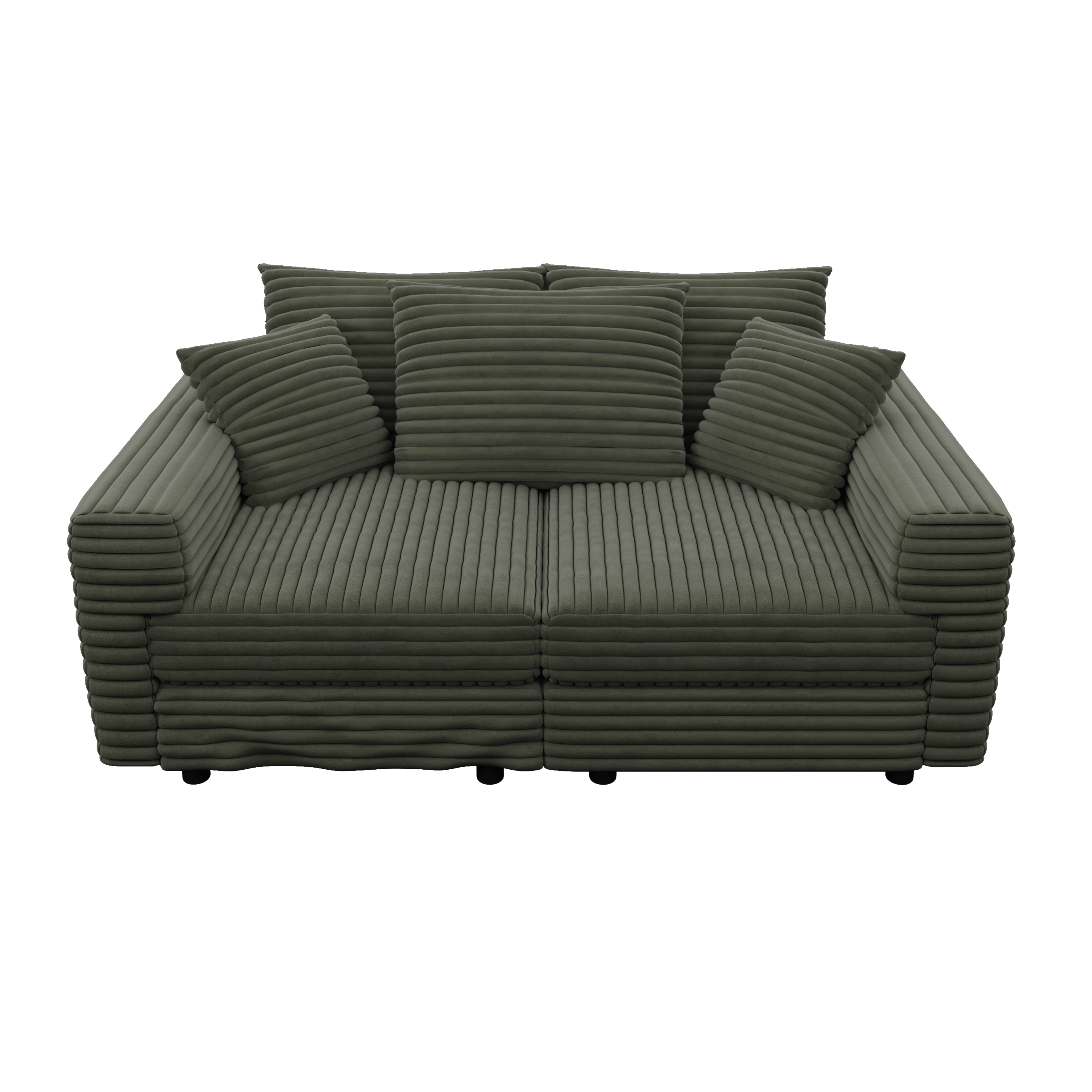 Norwalk 83" Modular Plush Corduroy 3-Seater Sofa with Soft Pillows