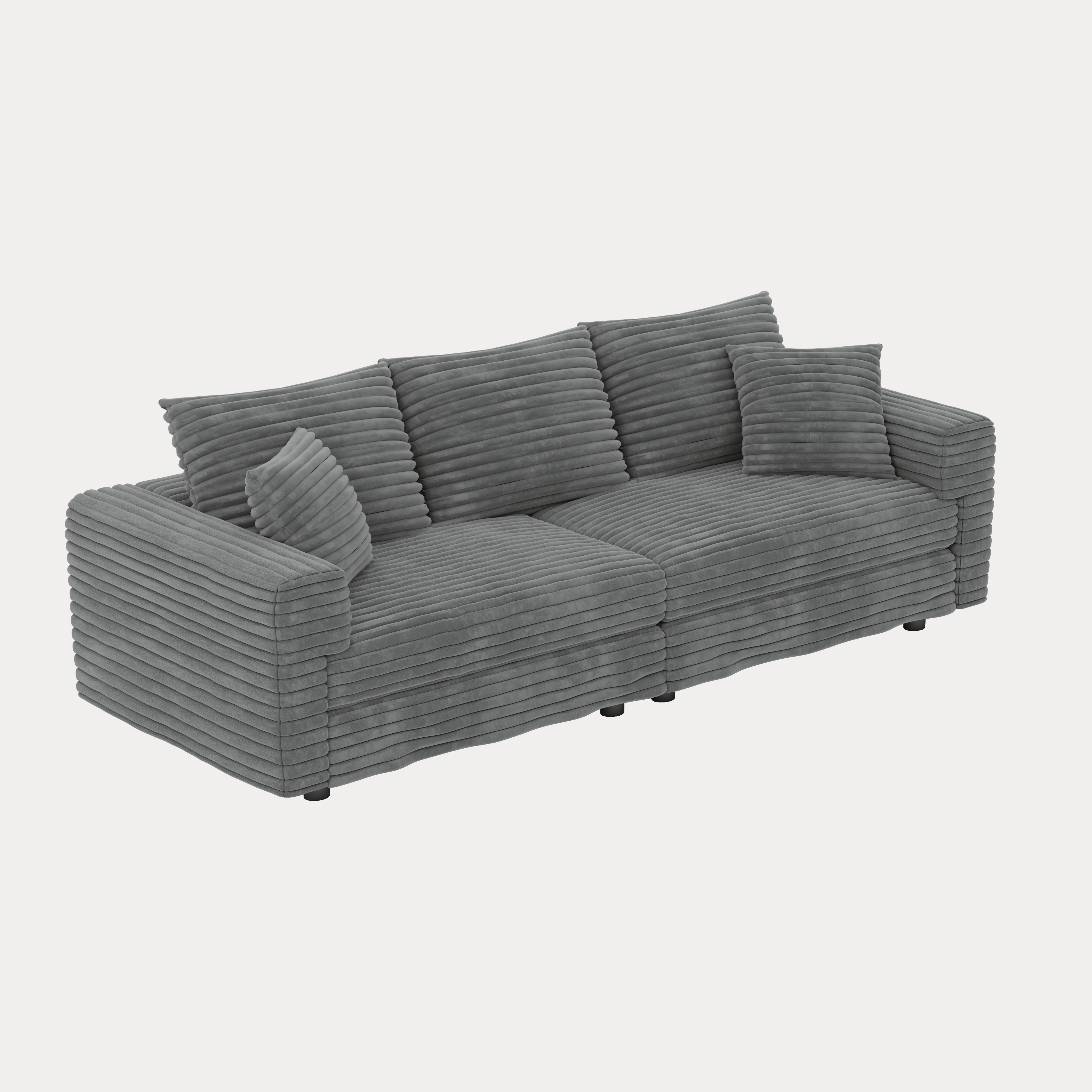 Norwalk 83" Modular Plush Corduroy 3-Seater Sofa with Soft Pillows