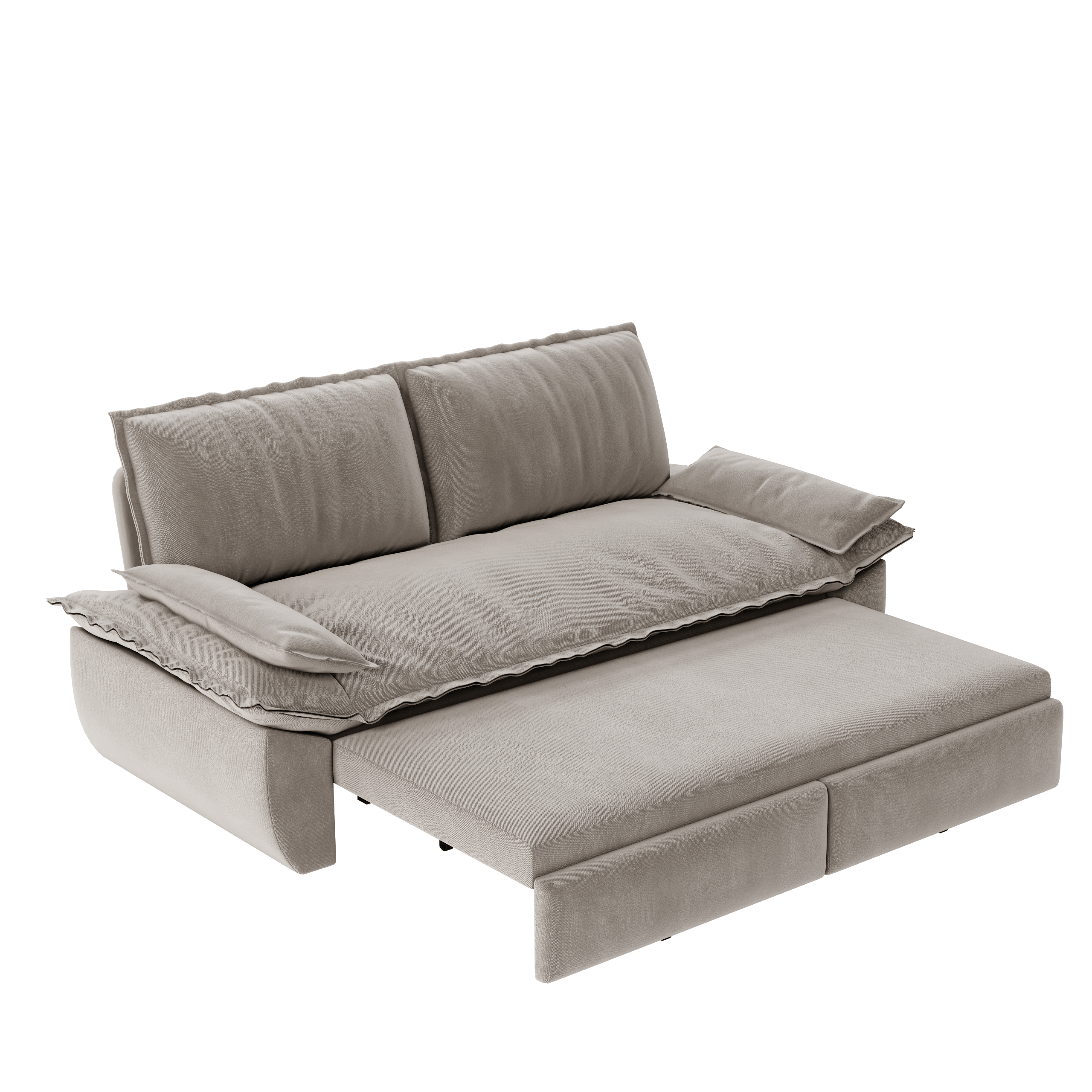 Alameda 73" Modern Velvet Queen Pull-Out Sleeper Sofa Bed with Wide Armrests