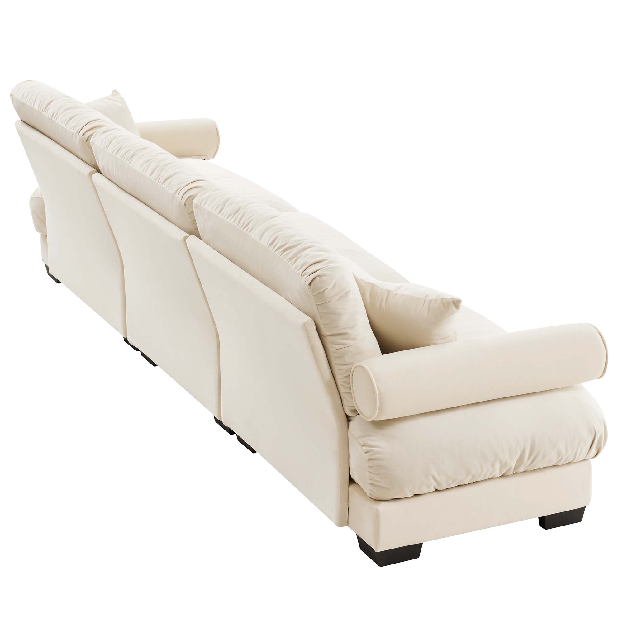 Napa 130" Modular Velvet Upholstered Oversized 3-Seater Sofa Couch