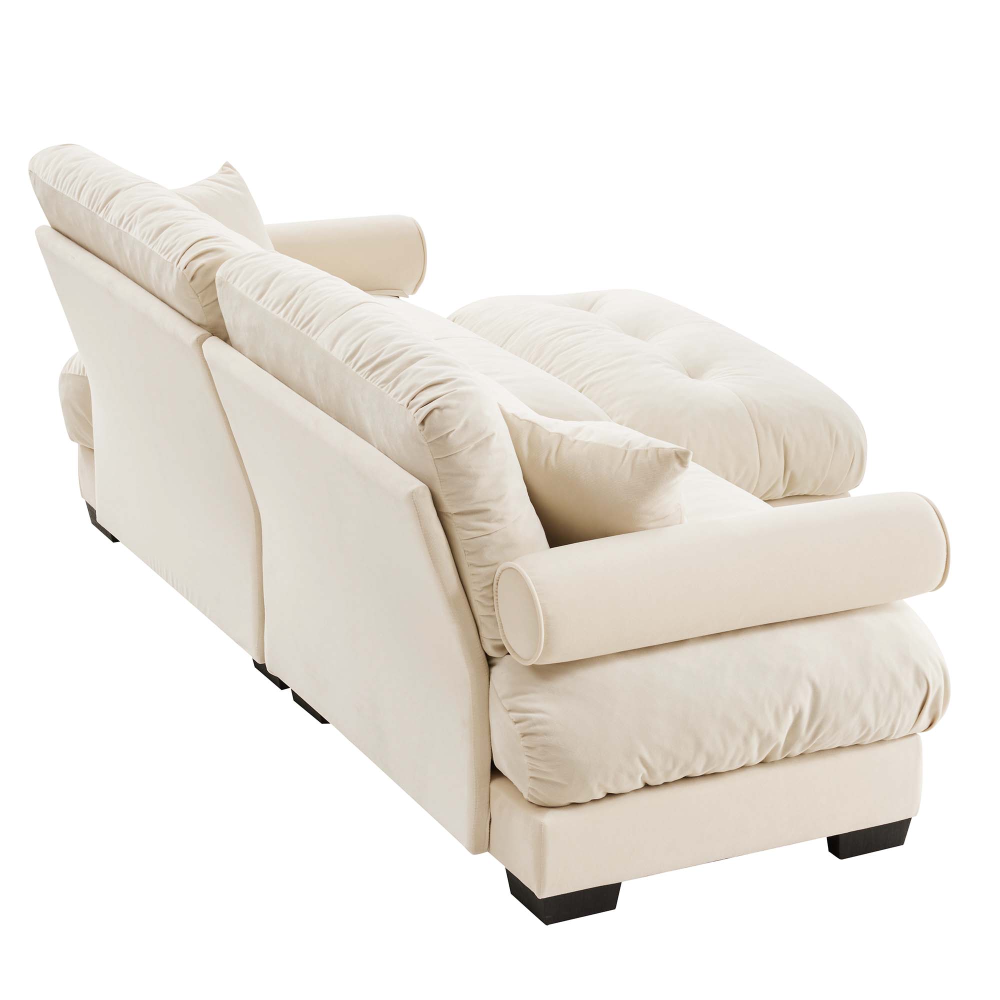 Napa 94” Modular Velvet Upholstered 2-Seater Sofa with Ottoman