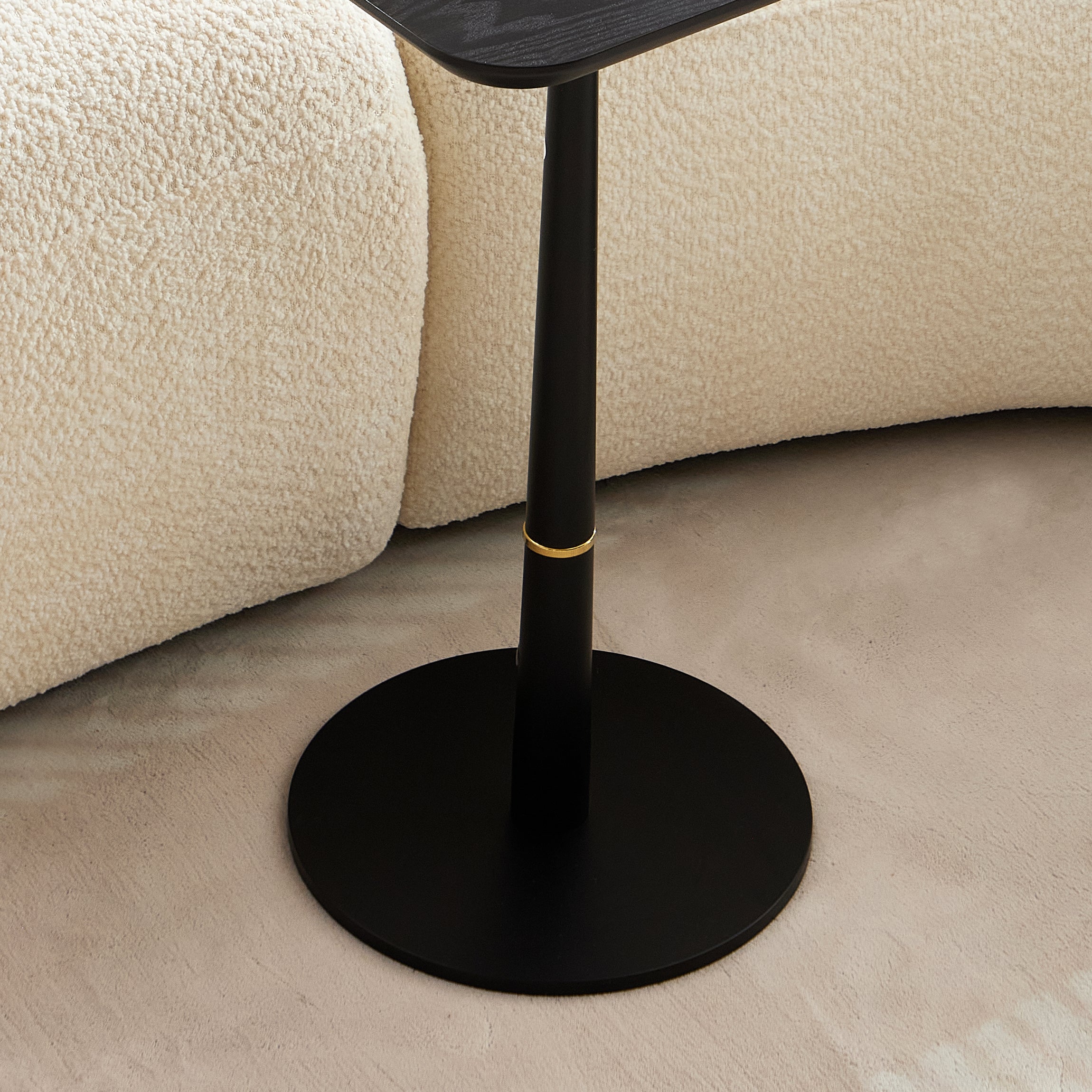 Crete Square Side Table with Metal Leg