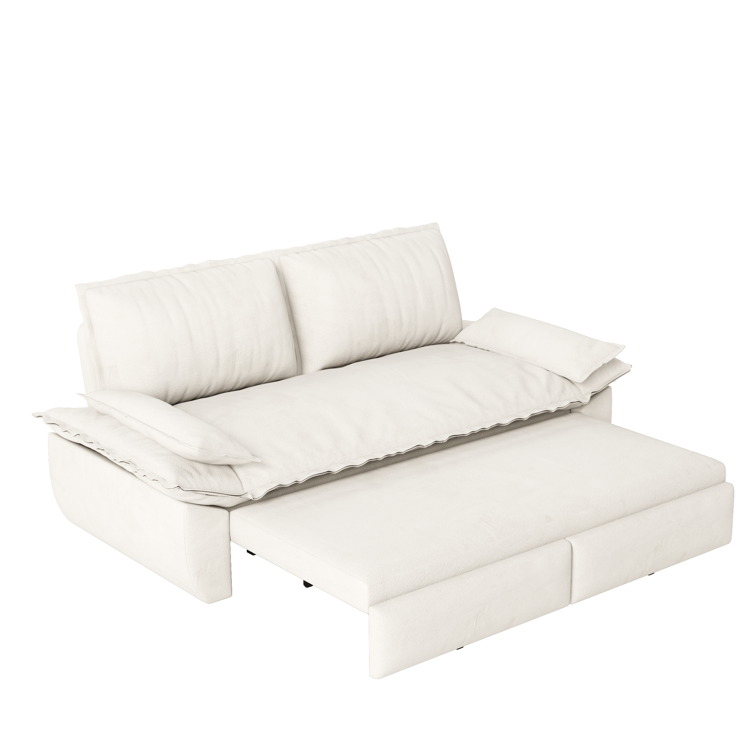 Alameda 73" Modern Velvet Queen Pull-Out Sleeper Sofa Bed with Wide Armrests