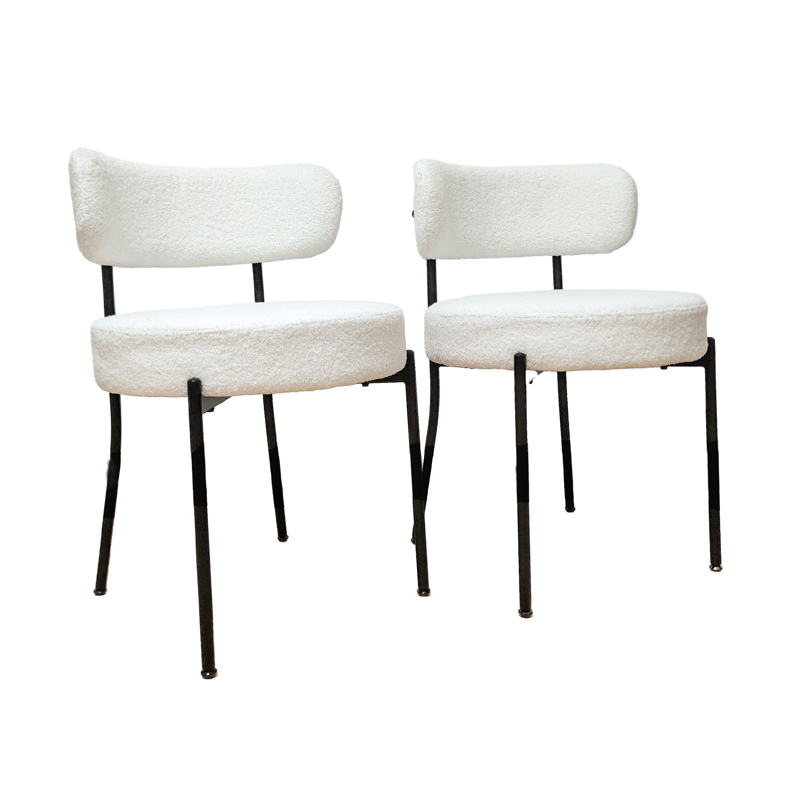 Thames Boucle Upholstered Rattan Dining Chair Set of 4