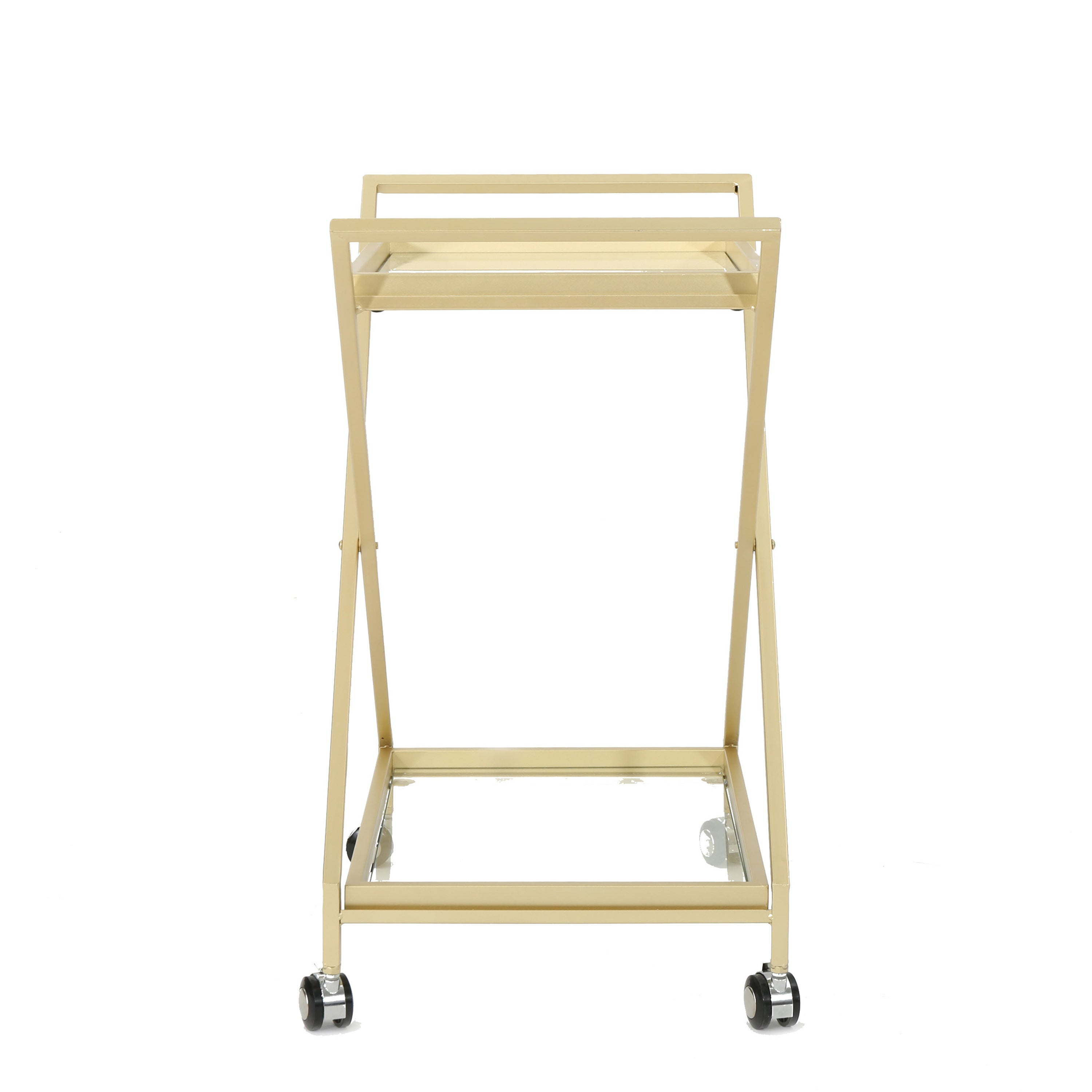 Vega Gold Bar Cart Metal Rolling Trolley