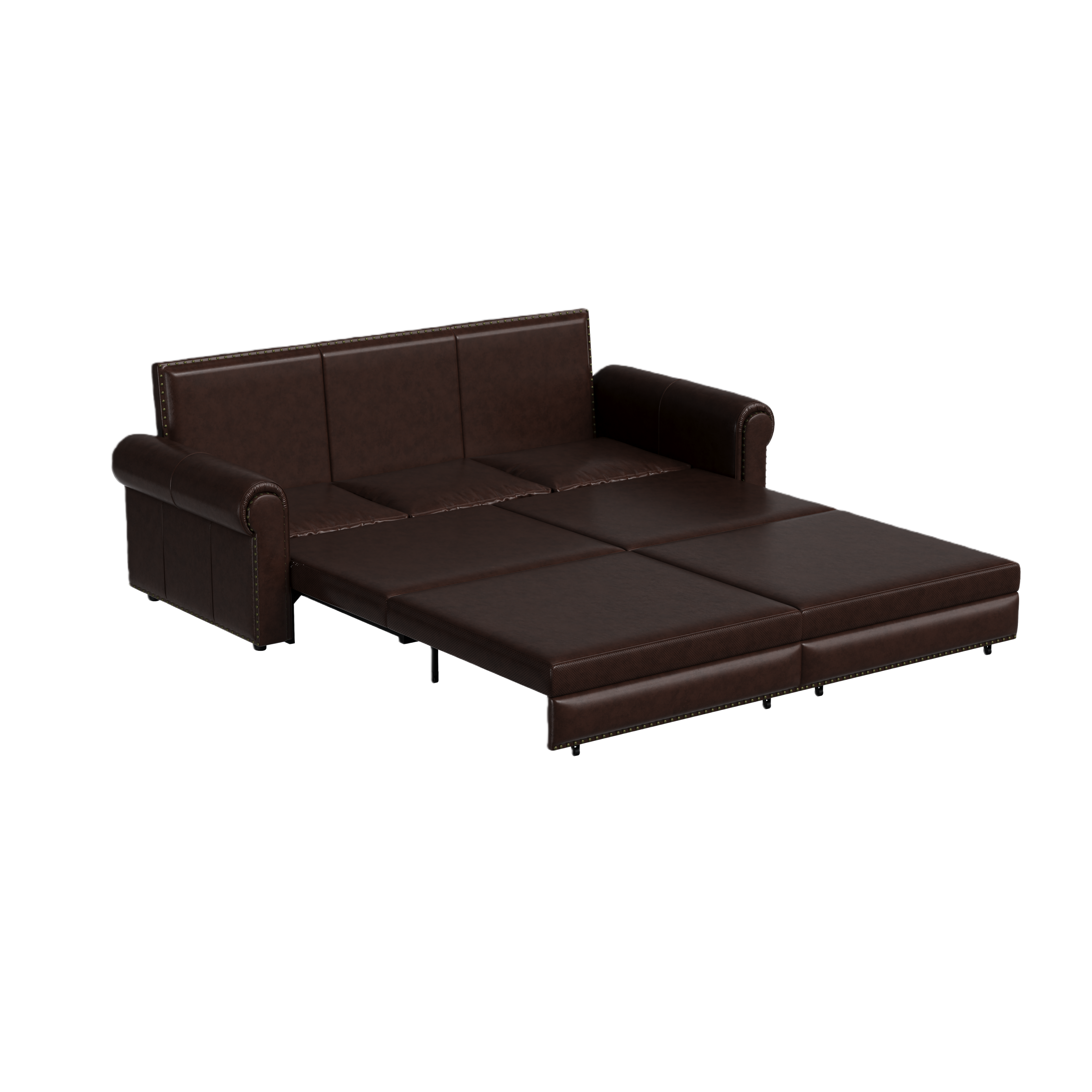 Denton 93.7" Faux Leather Chesterfield King Pull-Out Sleeper Sofa Bed