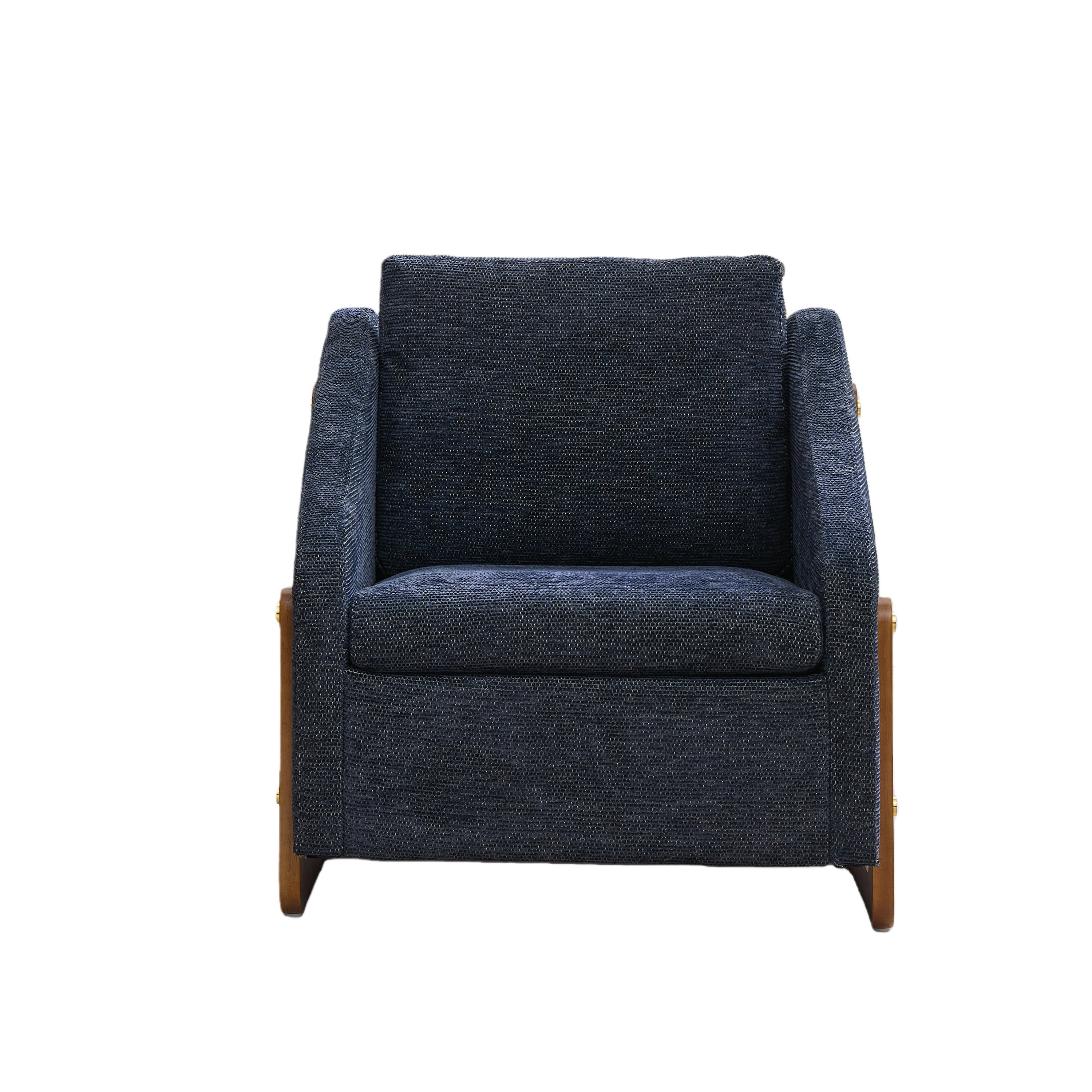 Sedgwick Modern Chenille Upholstered Armchair Wooden Frame