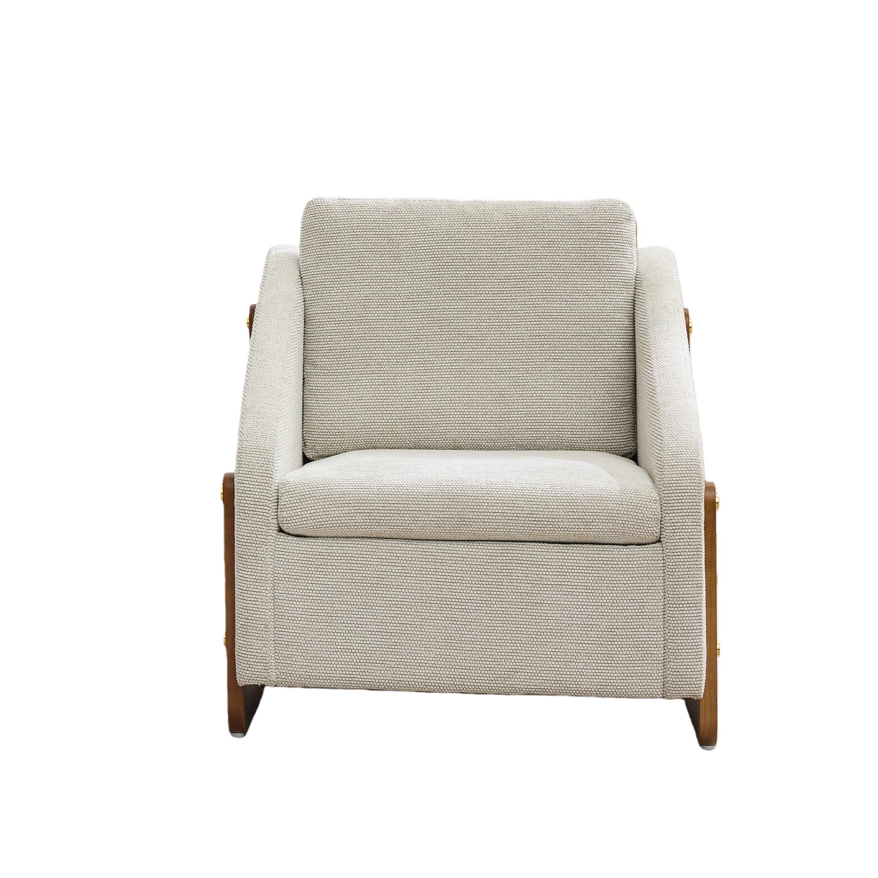 Sedgwick Modern Chenille Upholstered Armchair Wooden Frame